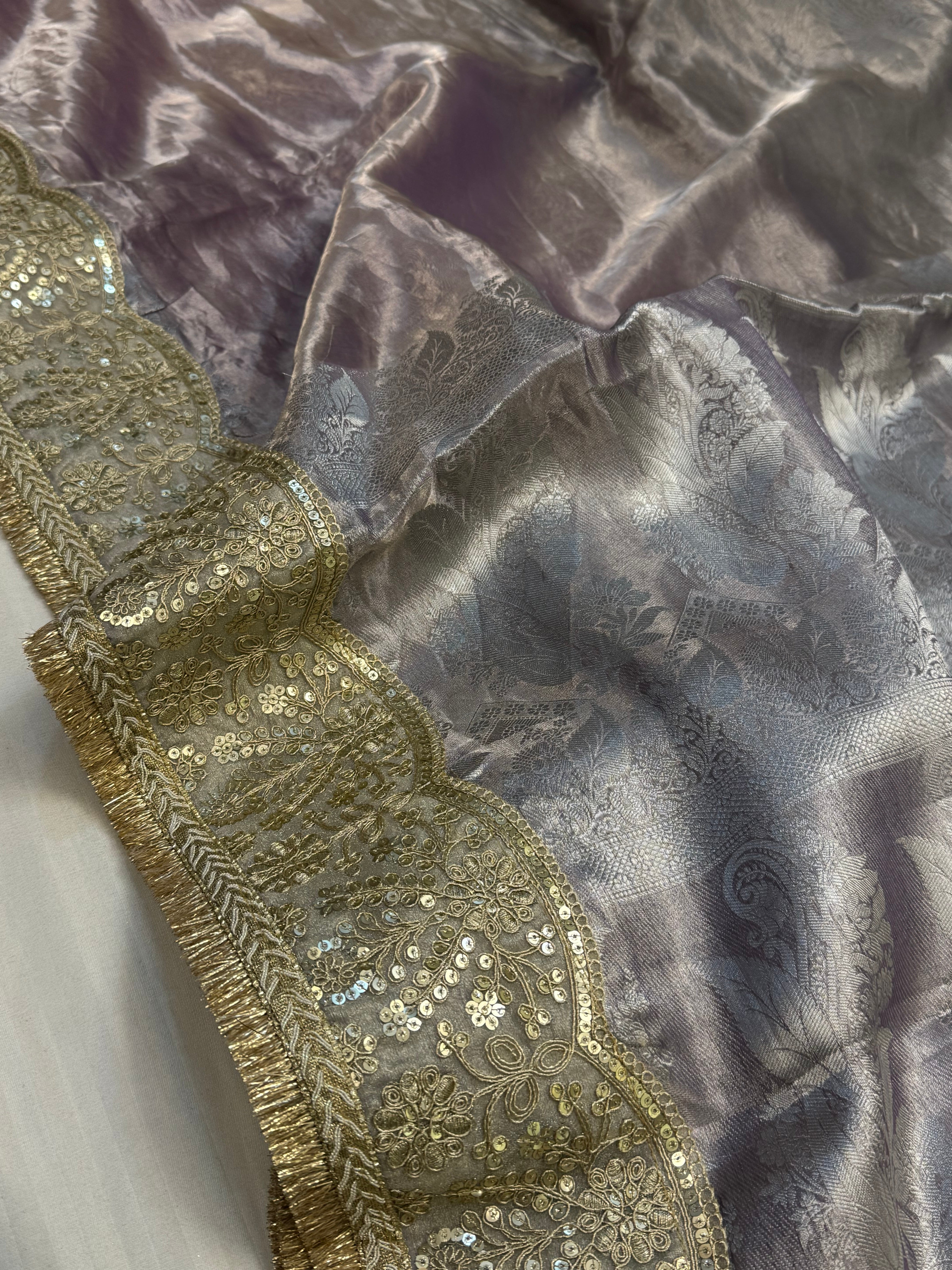 Maharani rang birangi tissue silk shaded multicoloured kadhwa saree