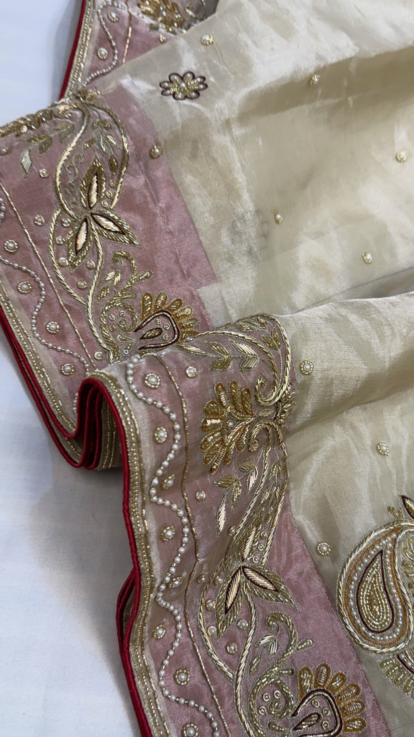 Heere aur moti edit- Ivory pearl work hand embroidered sarees