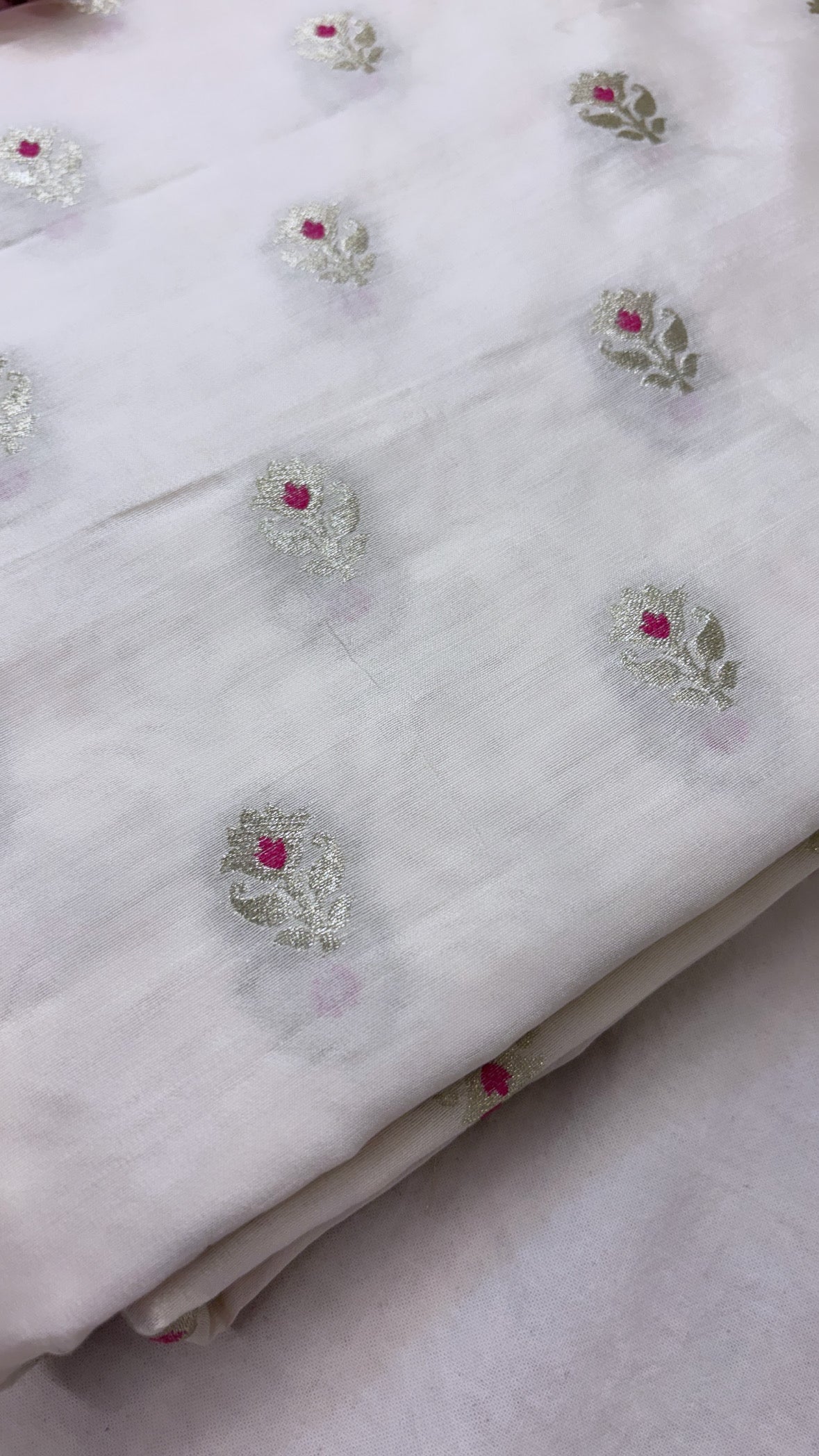 Chiniya silk dyeable meenedar buti fabric