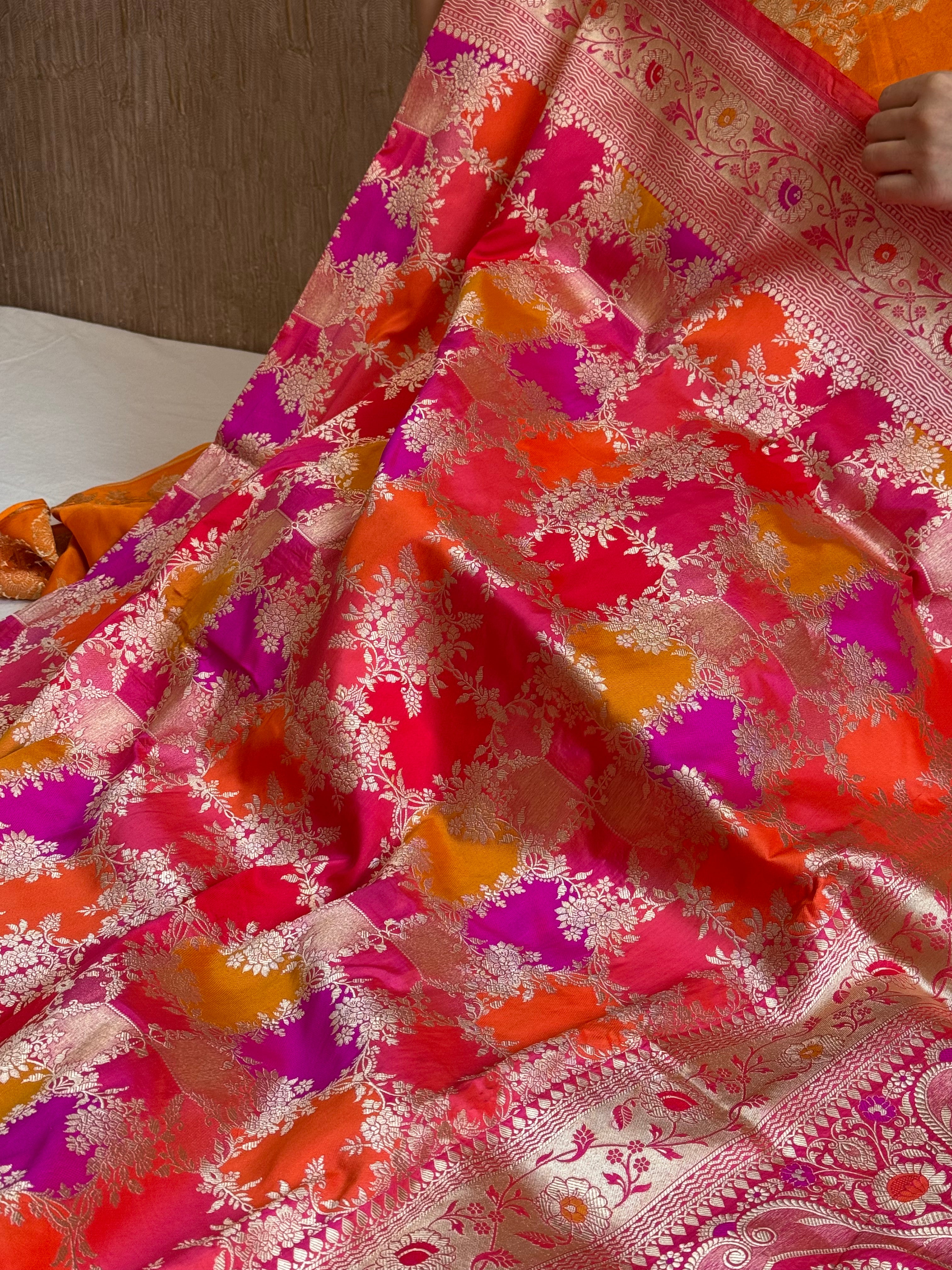 Banarasi katan silk kadhwa rangkaat traditional heritage weaving saree