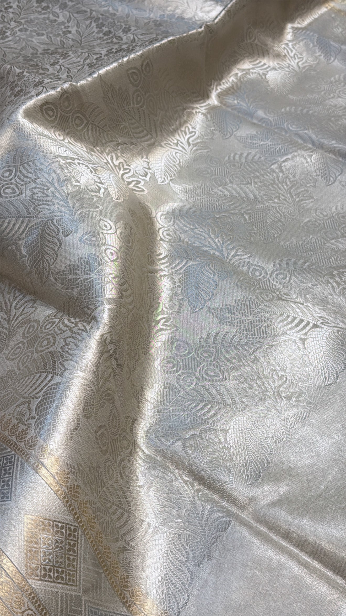 Liquid gold water zari tissue brocade kadhwa saree