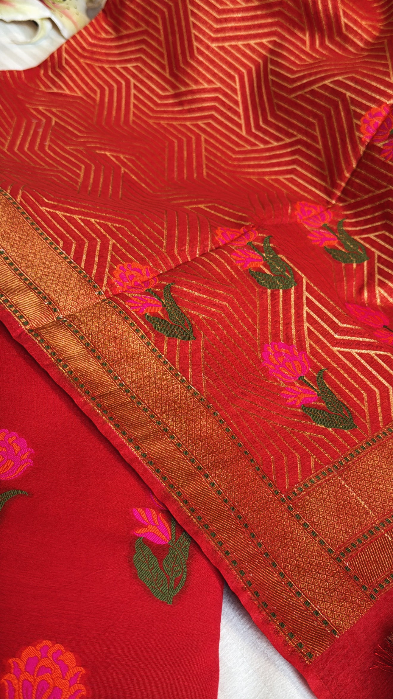 Banarasi cotton silk kadhwa meenakari suit set