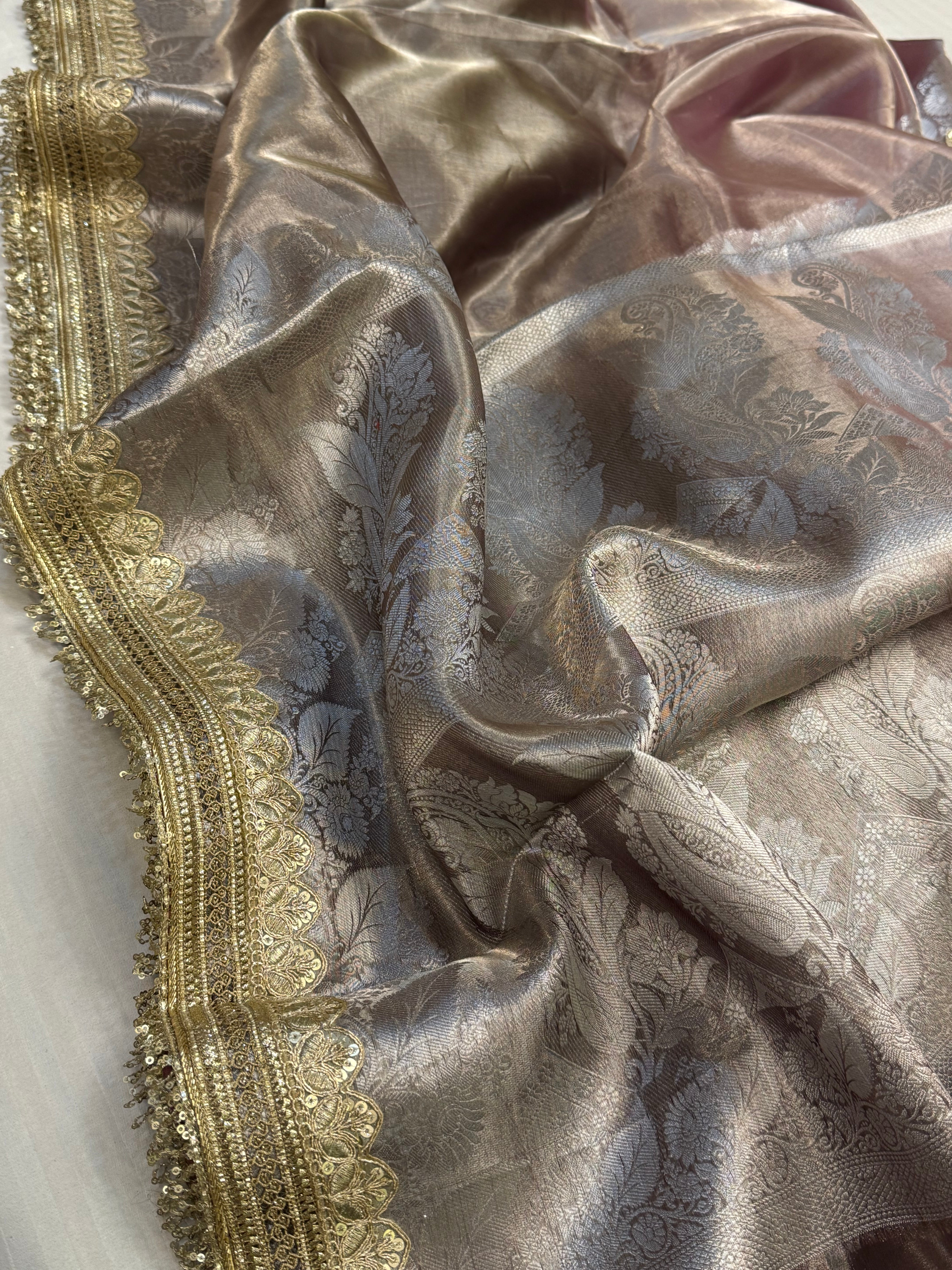 Maharani rang birangi tissue silk shaded multicoloured kadhwa saree