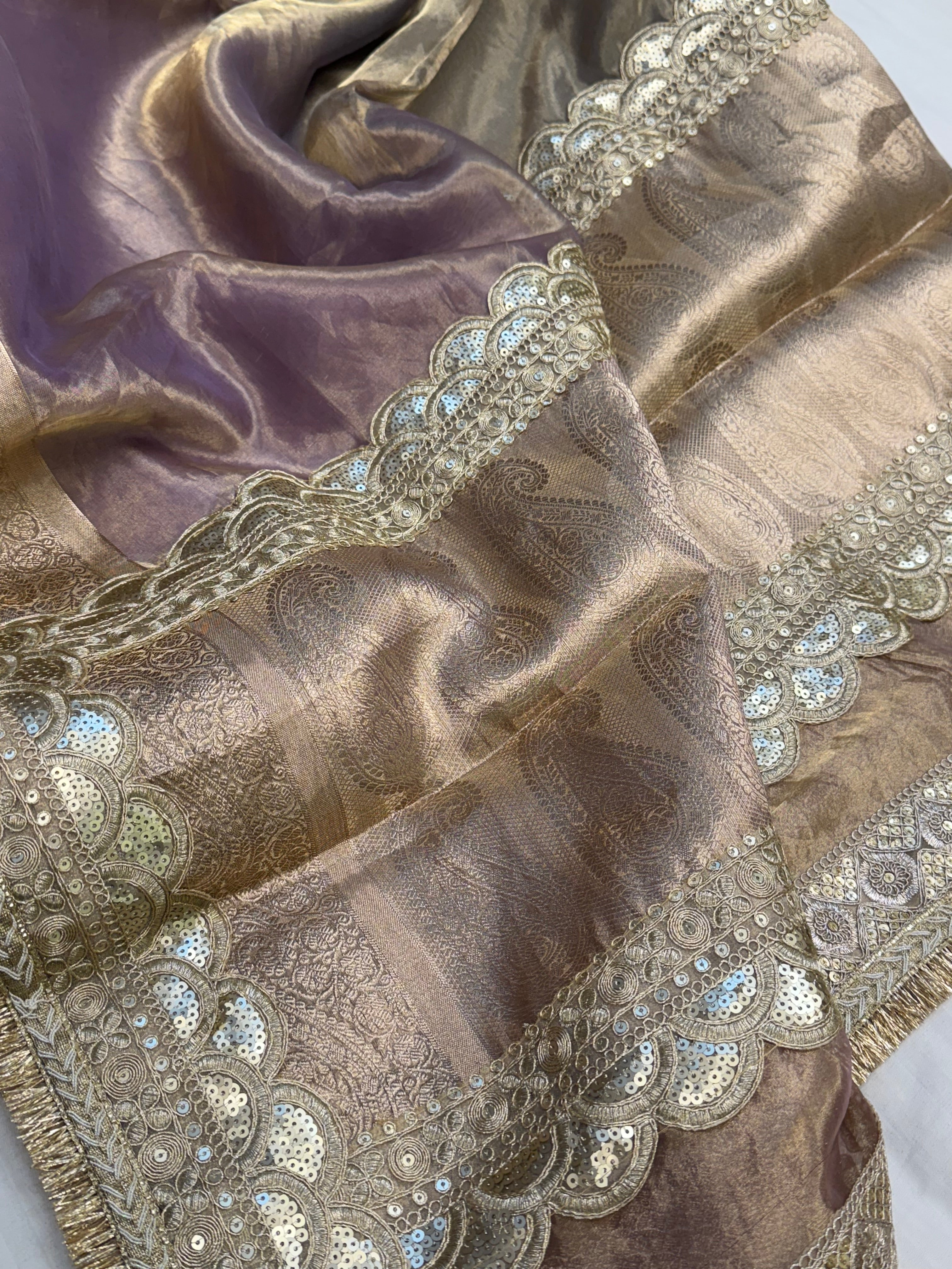 Maharani rang birangi tissue silk shaded multicoloured kadhwa saree