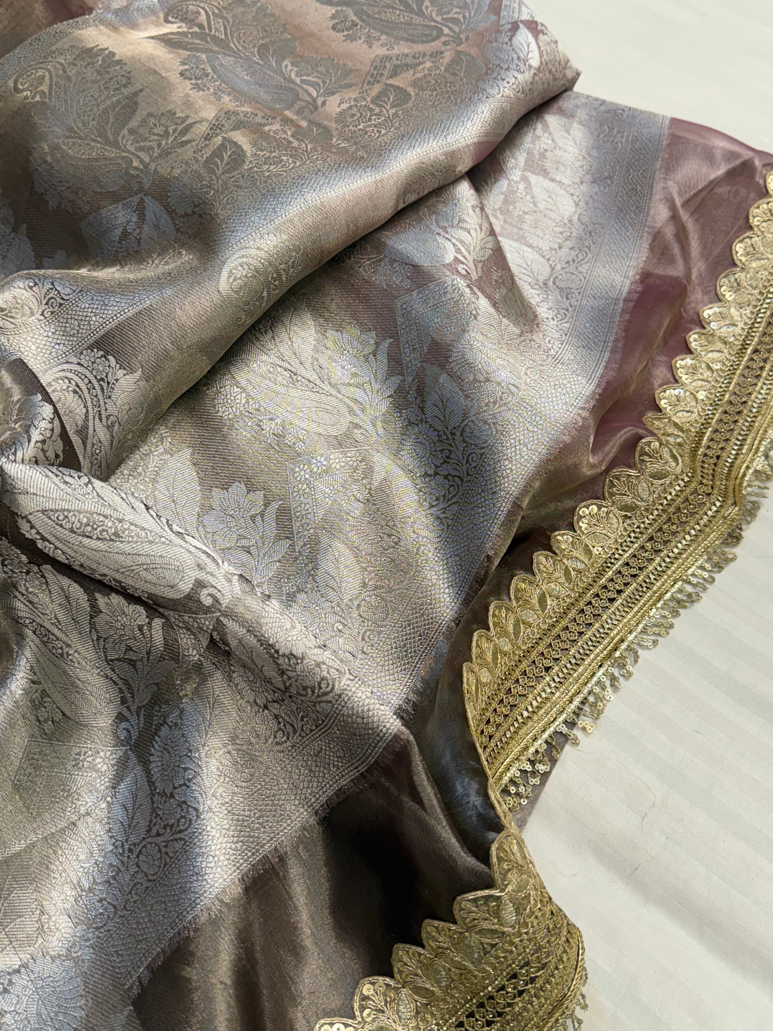 Maharani rang birangi tissue silk shaded multicoloured kadhwa saree