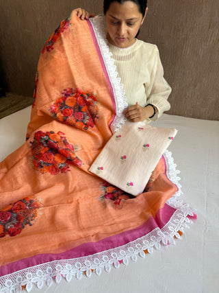 Banarasi mul cotton meenakari kadhwa buti suit set
