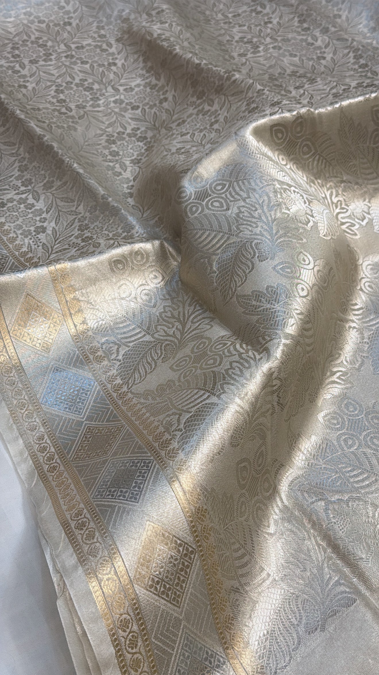 Liquid gold water zari tissue brocade kadhwa saree