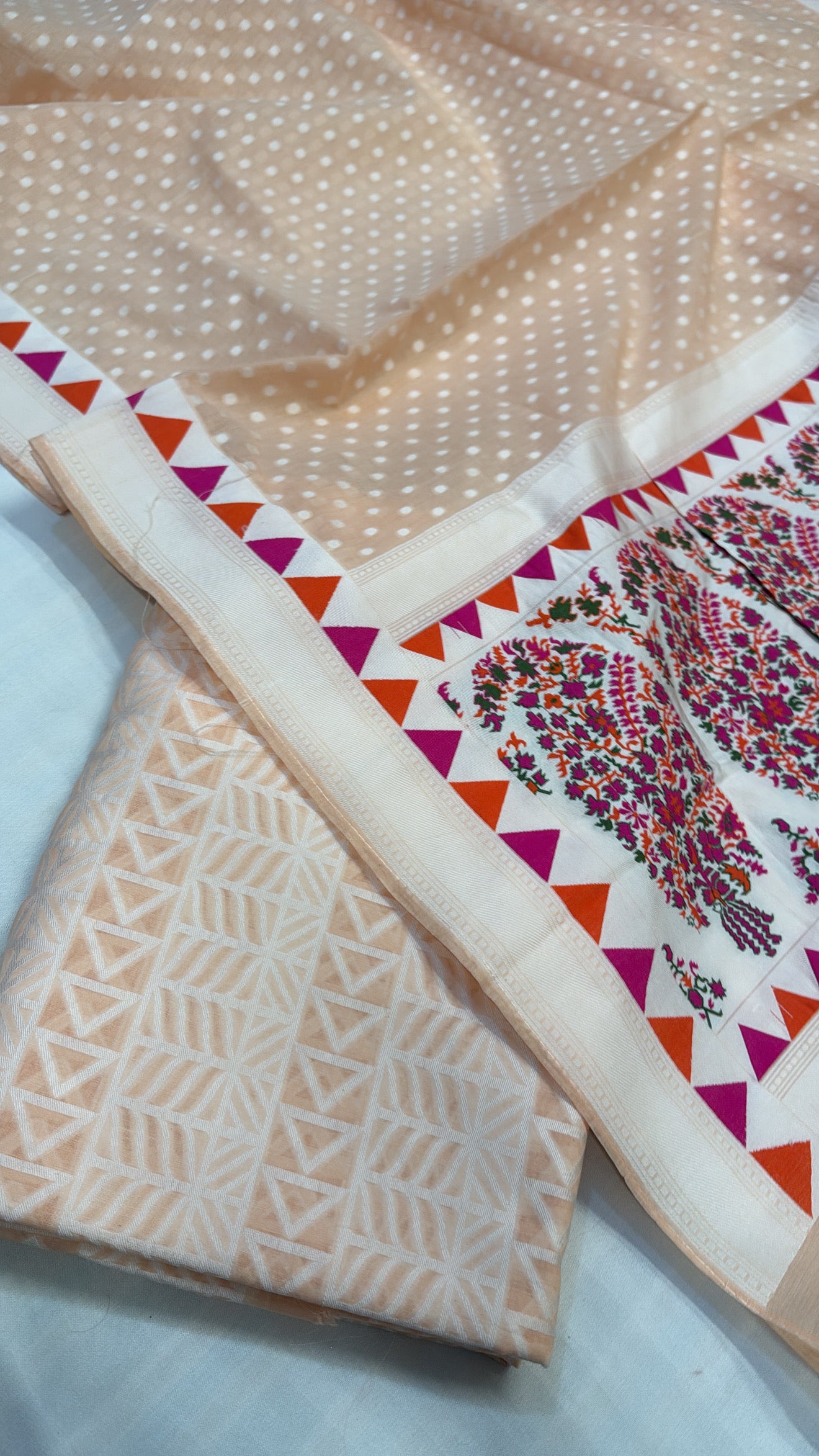 Banarasi cotton resham meenakari kadhwa suit sets