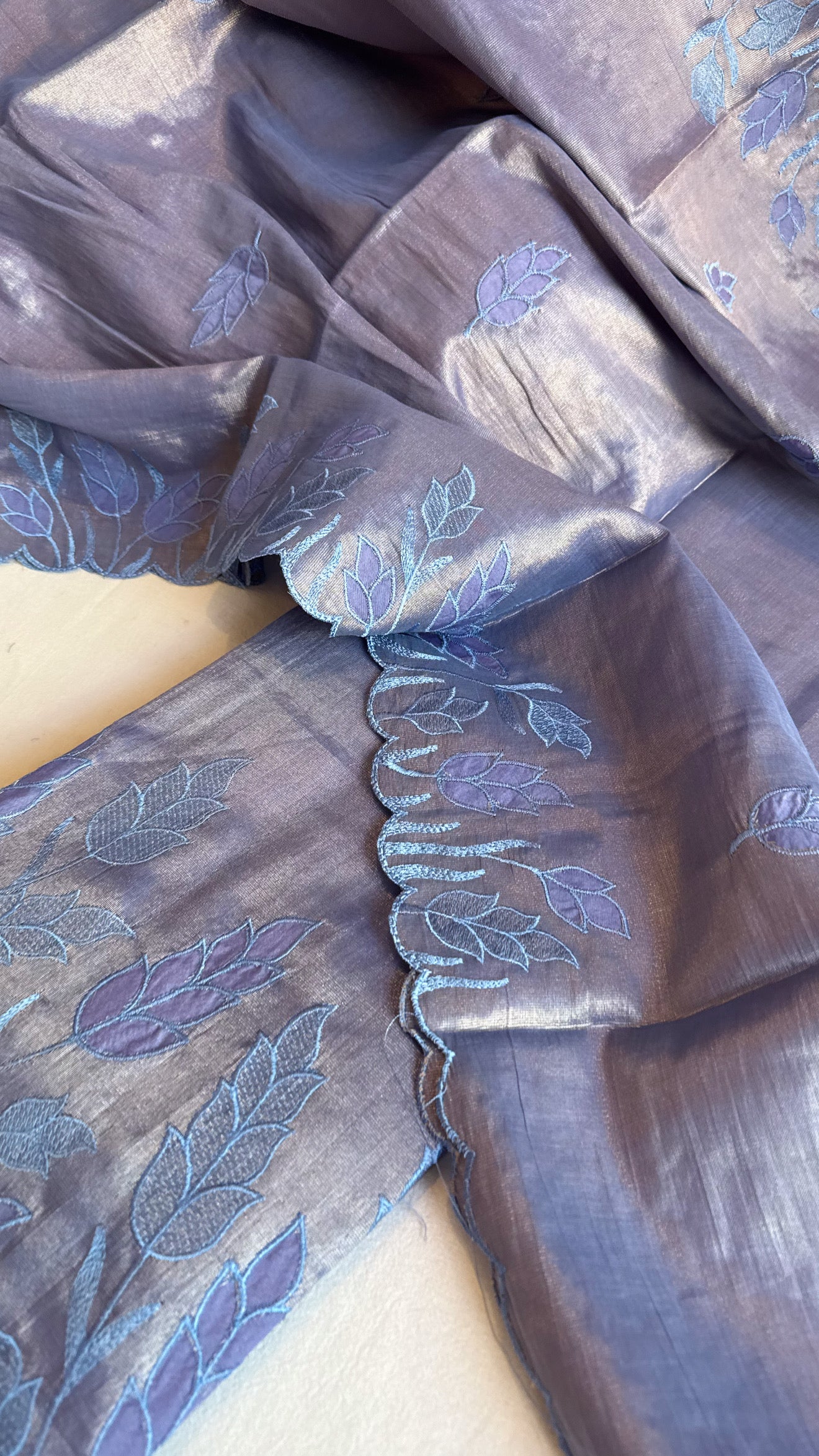 Mul cotton tissue appliqué work suit set