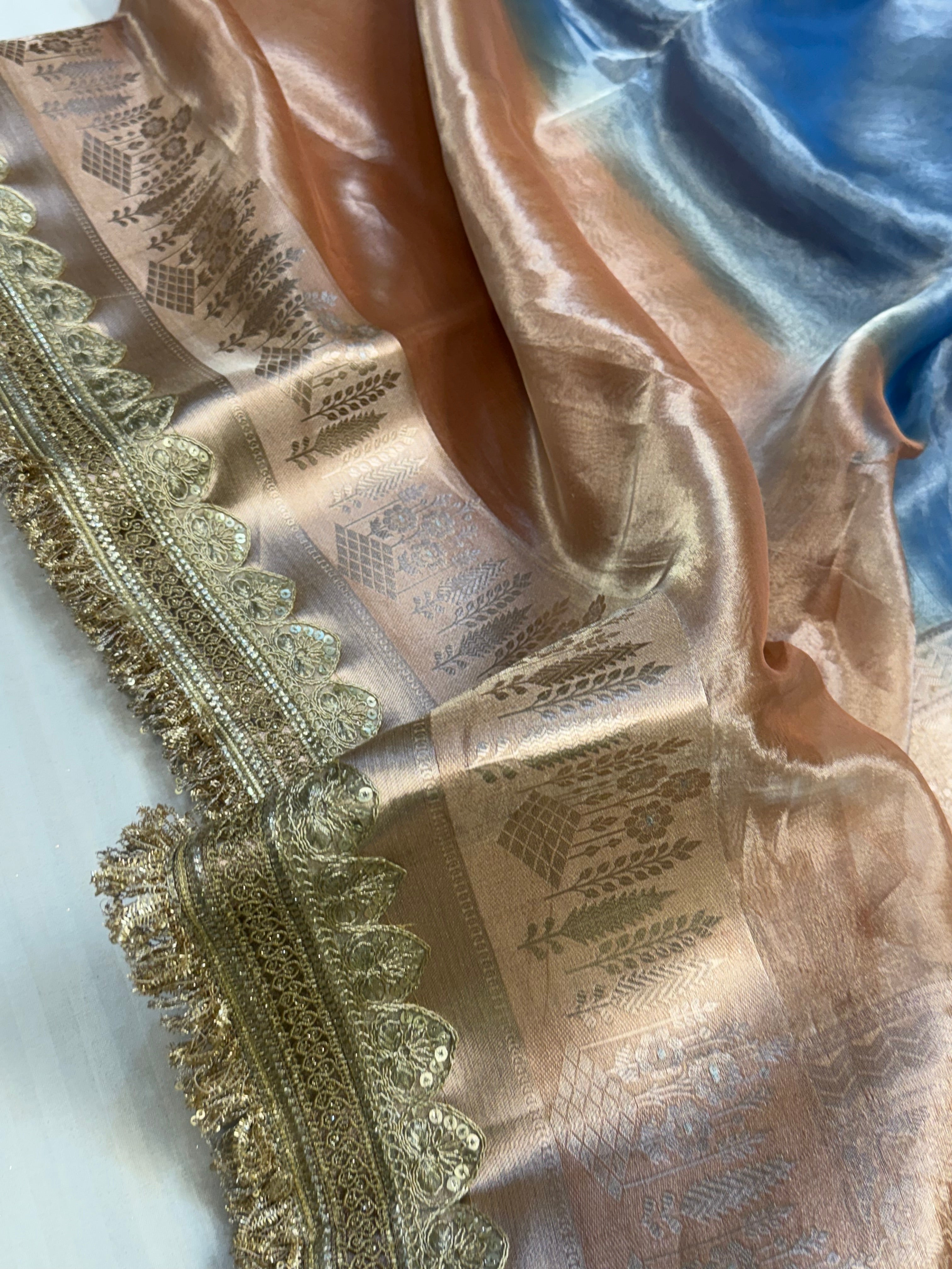 Maharani rang birangi shaded tissue silk multicoloured kadhwa saree