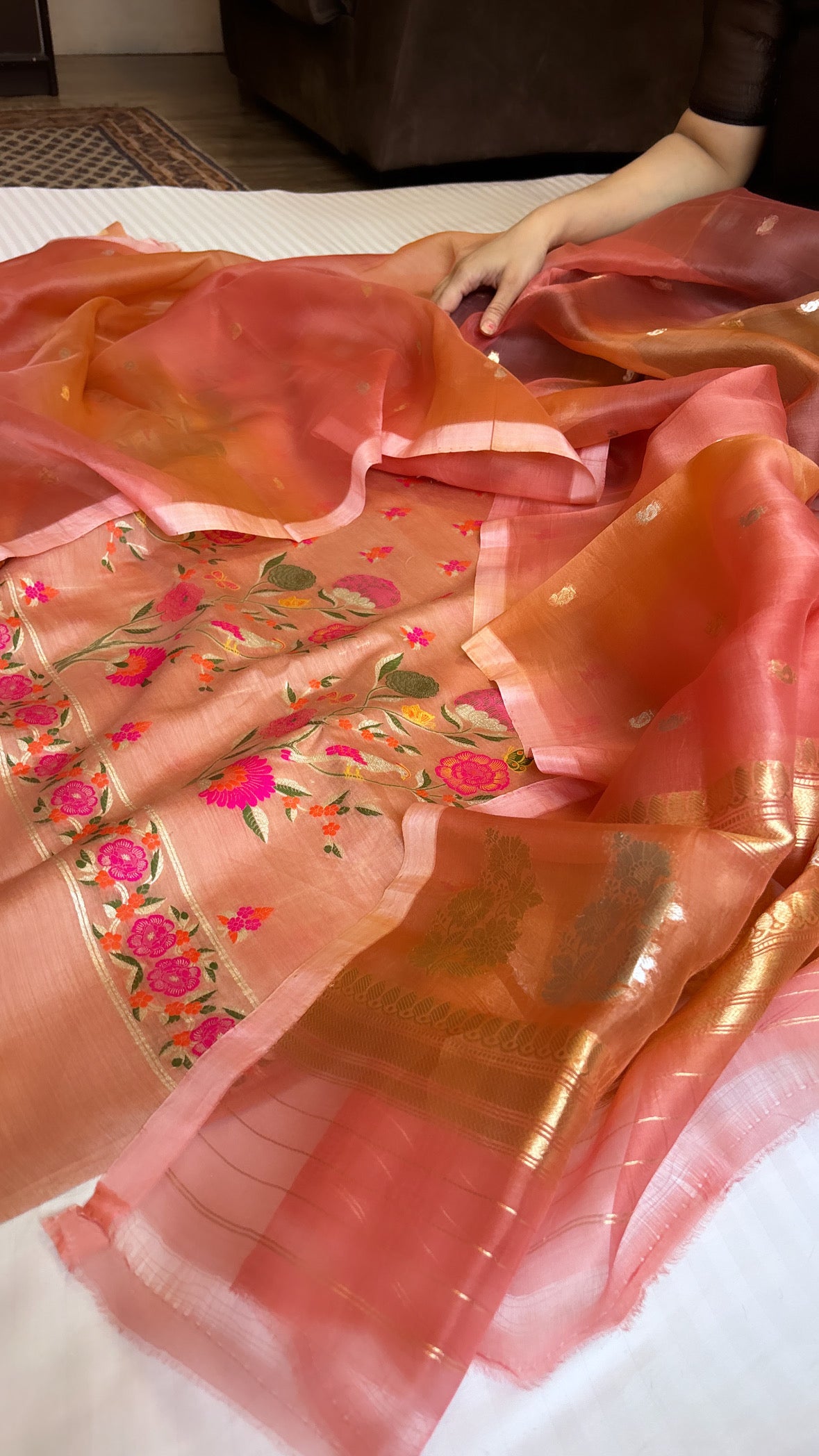 Menka moonga silk meenedar suit set