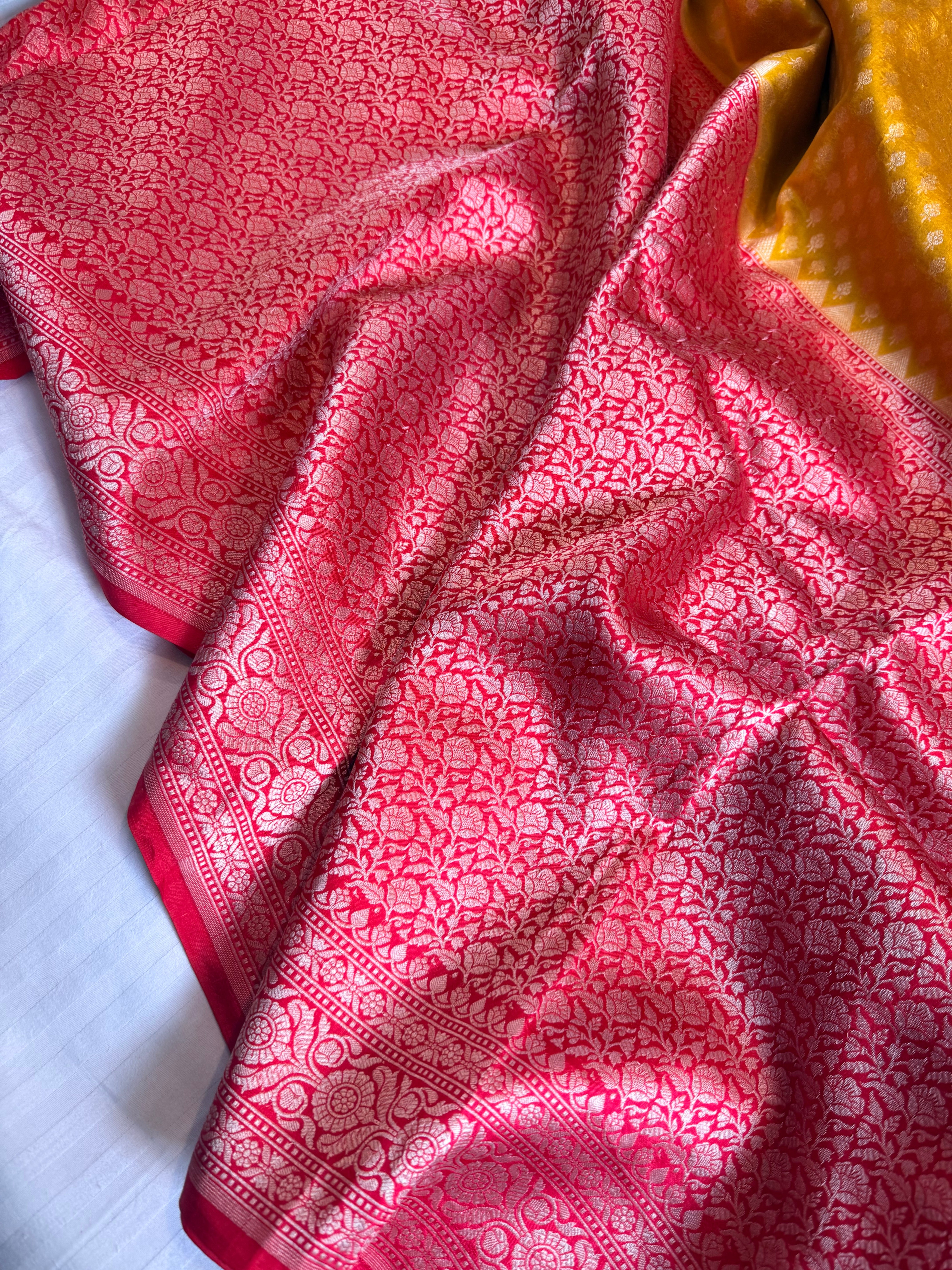 Banarasi gorgette brocade kadhwa weaving saree