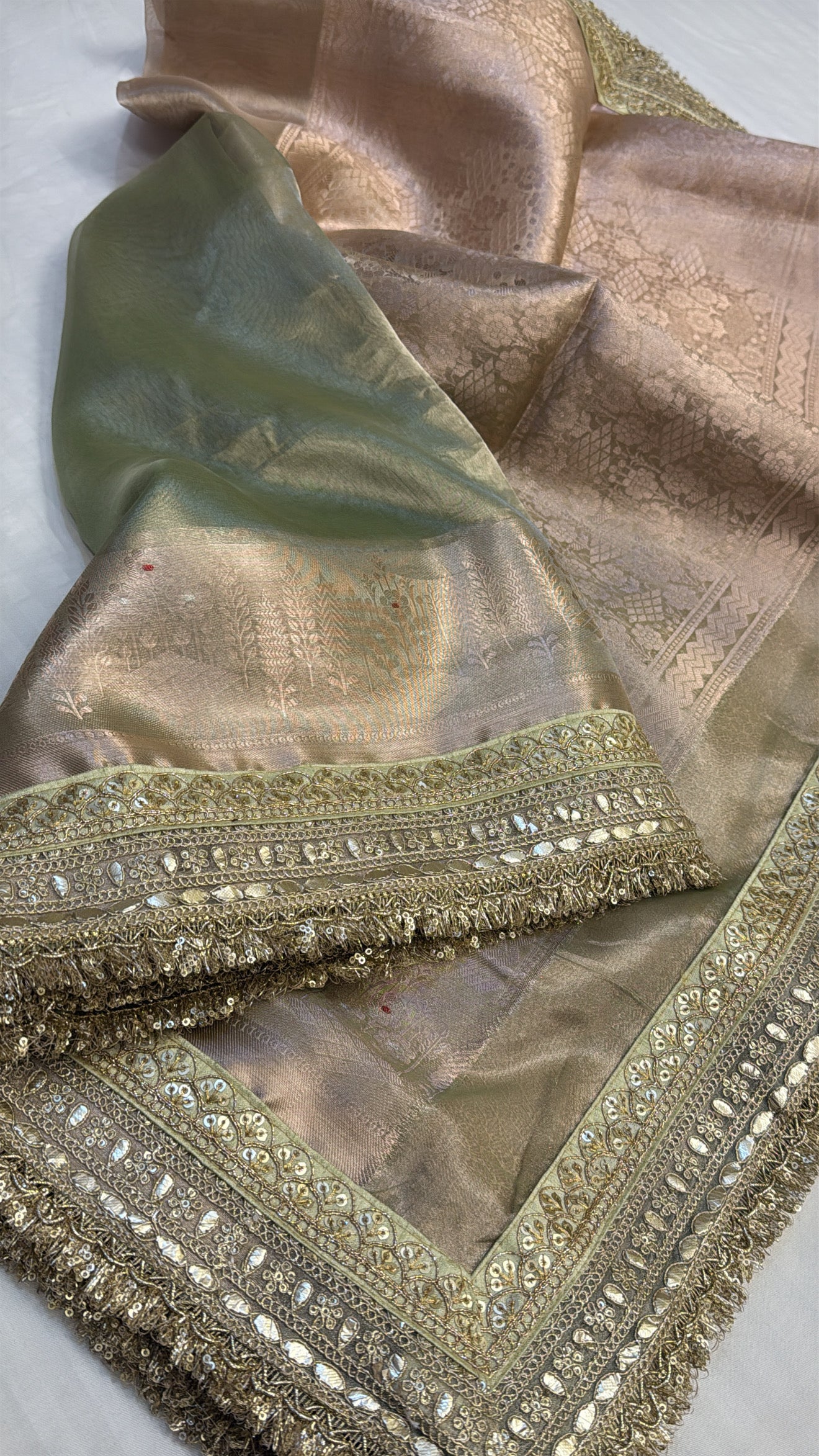 Maharani rang-birangi multicoloured shaded kadhwa tissue silk saree