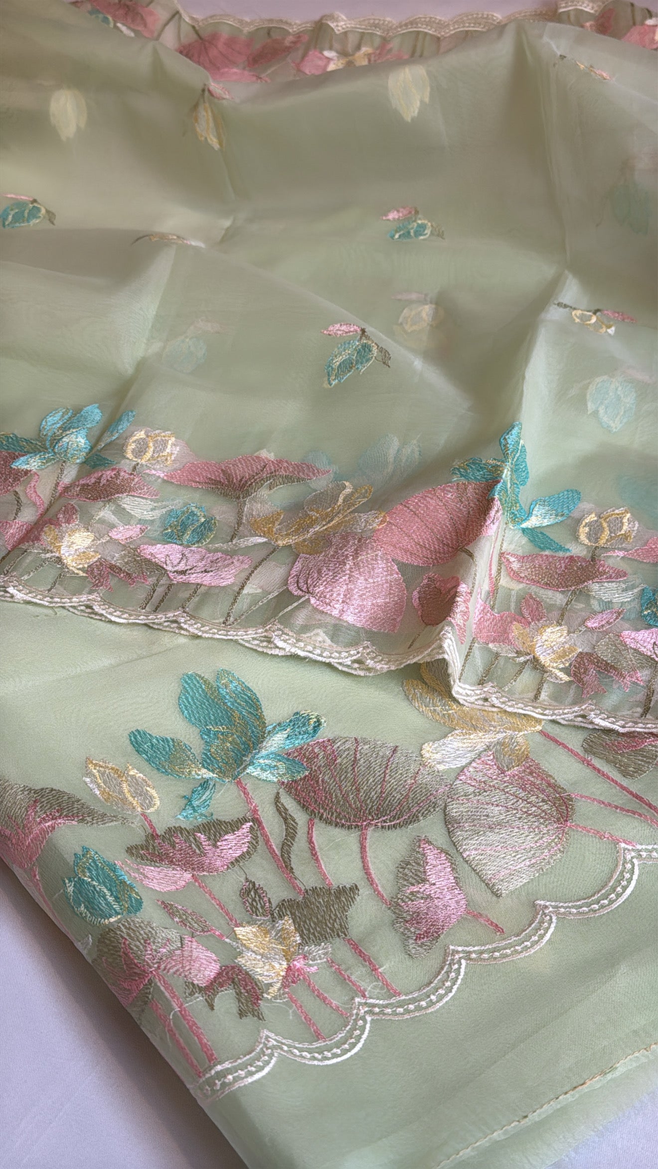 Vivah edit - Mint green meenakari resham kadhwa hand embroidered suit sets