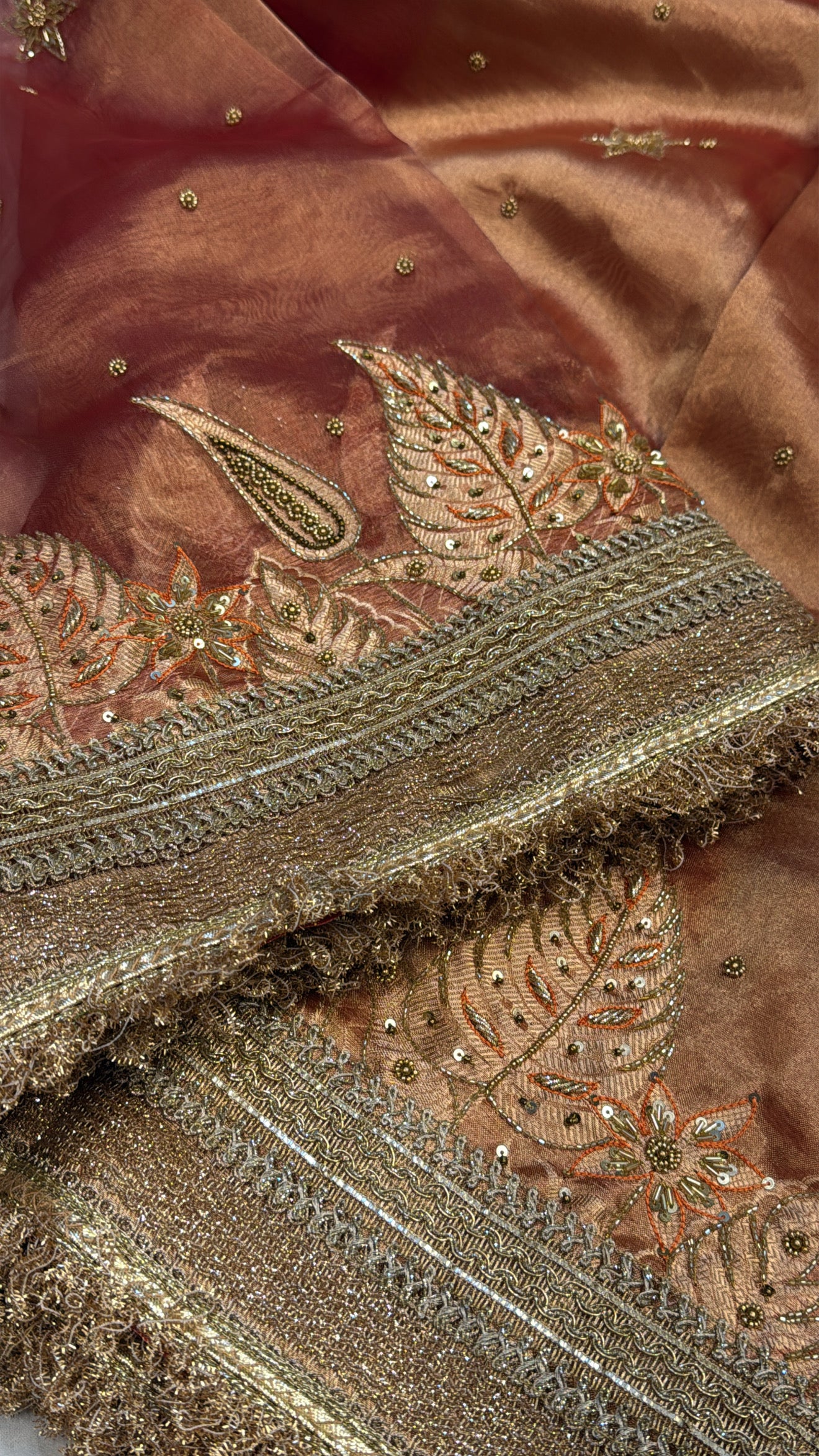 Dulhan ki maa wali sarees - Husn tissue silk hand embroidered kadhwa saree