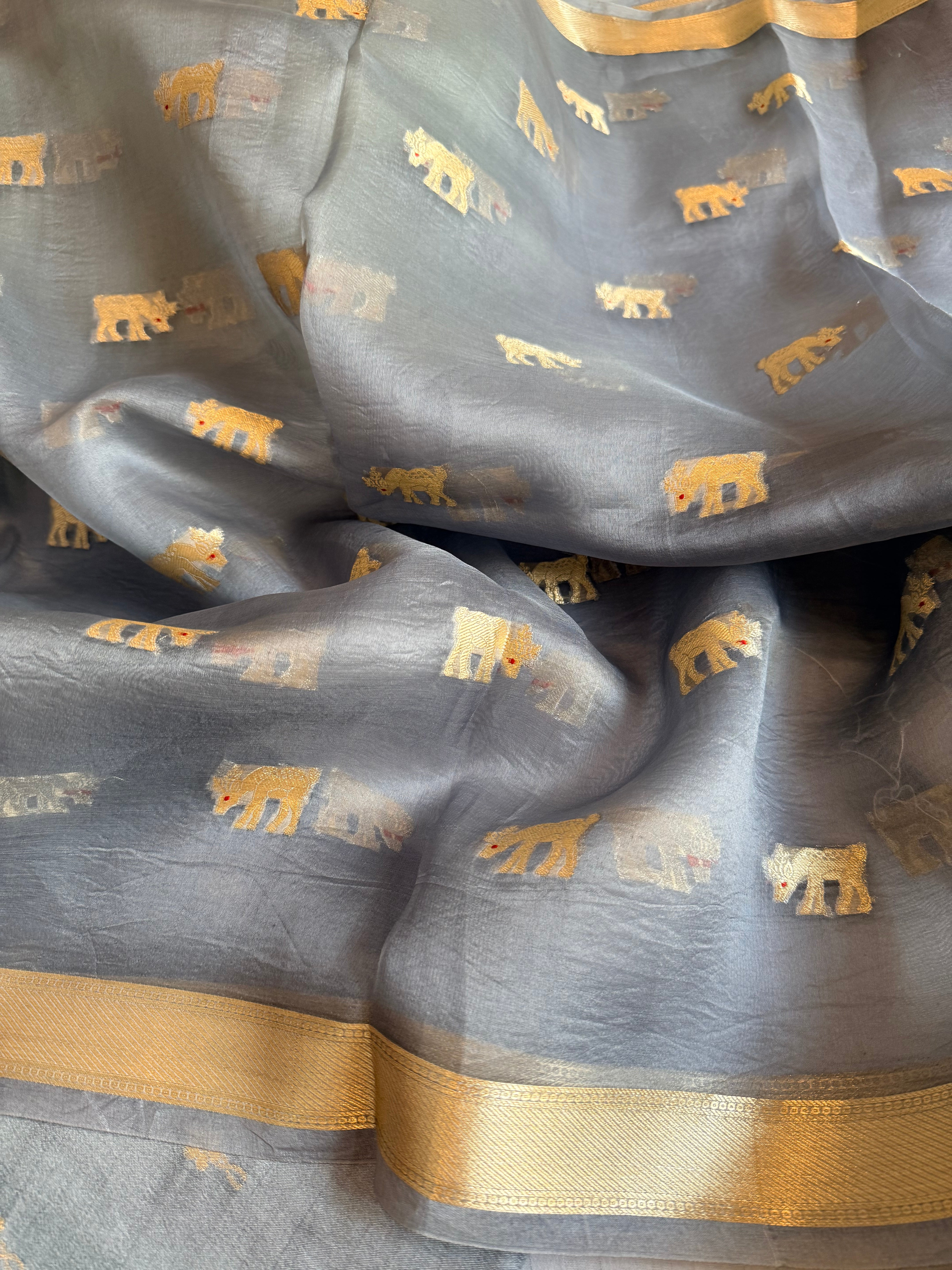 Summer suit sets - Spun chiniya silk kadhwa buti kora silk duppata suit sets