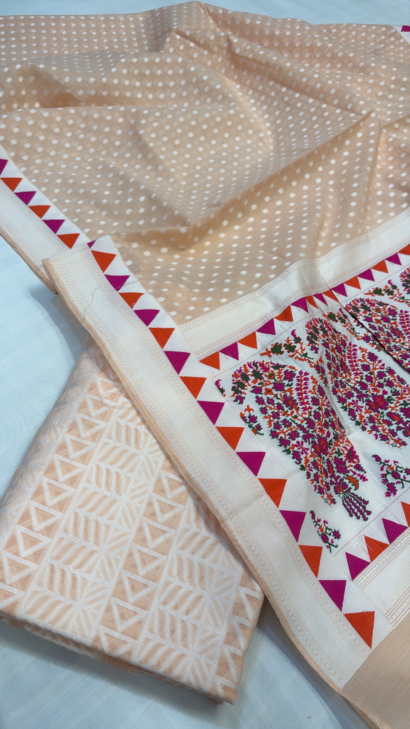 Banarasi cotton resham meenakari kadhwa suit sets