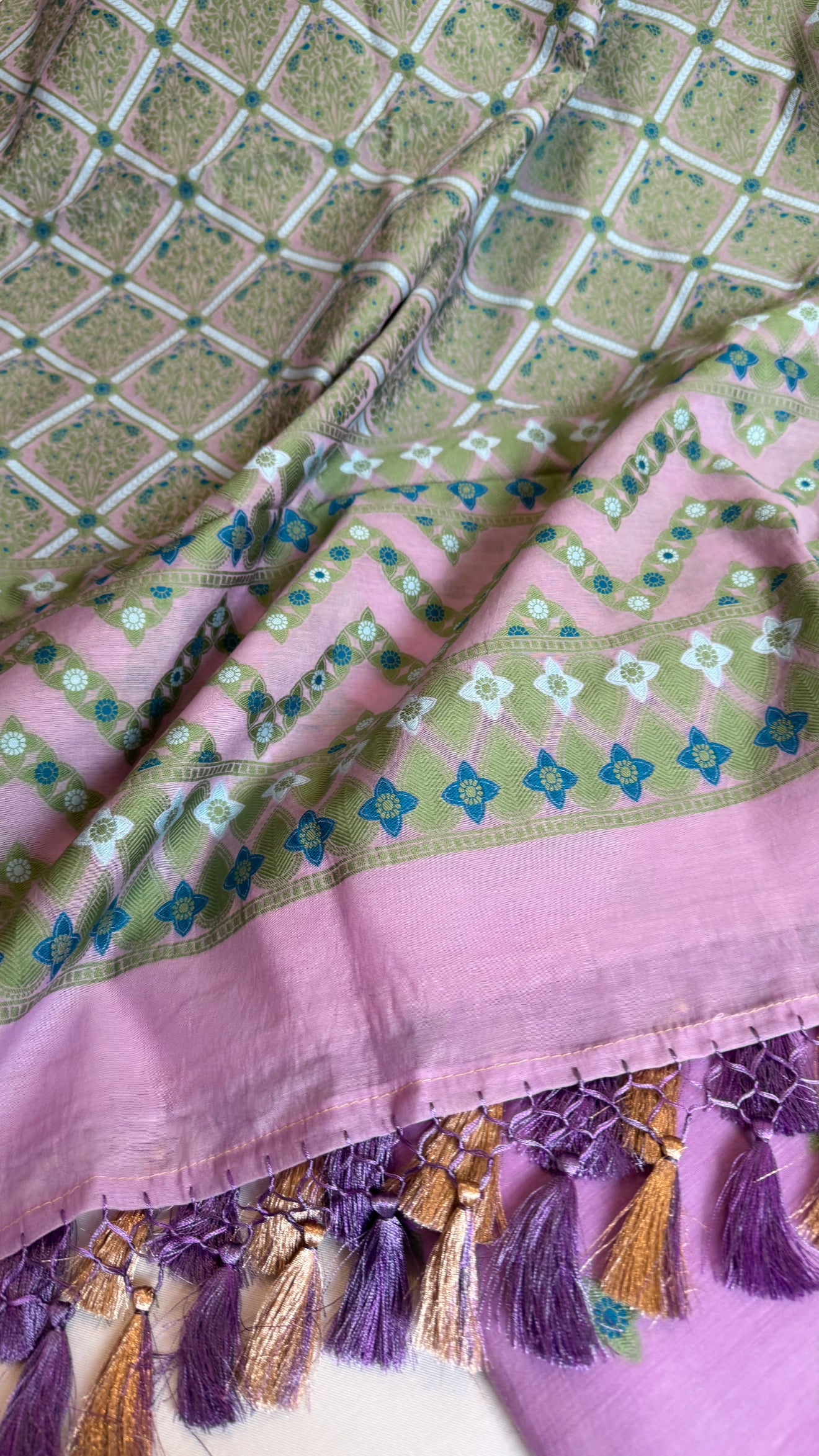 Banarasi cotton resham meenakari suit set