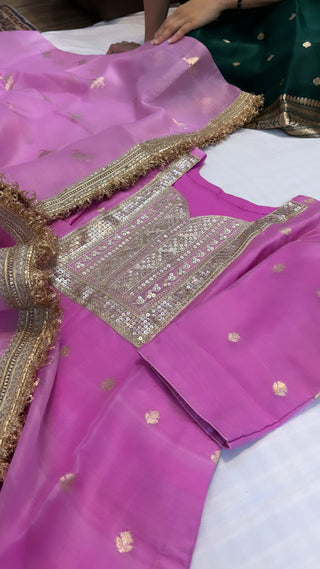 Baby pink heeramandi suit set