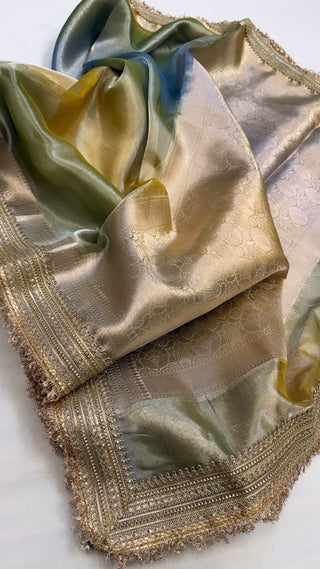 Maharani rang-birangi multicolour shaded tissue silk saree