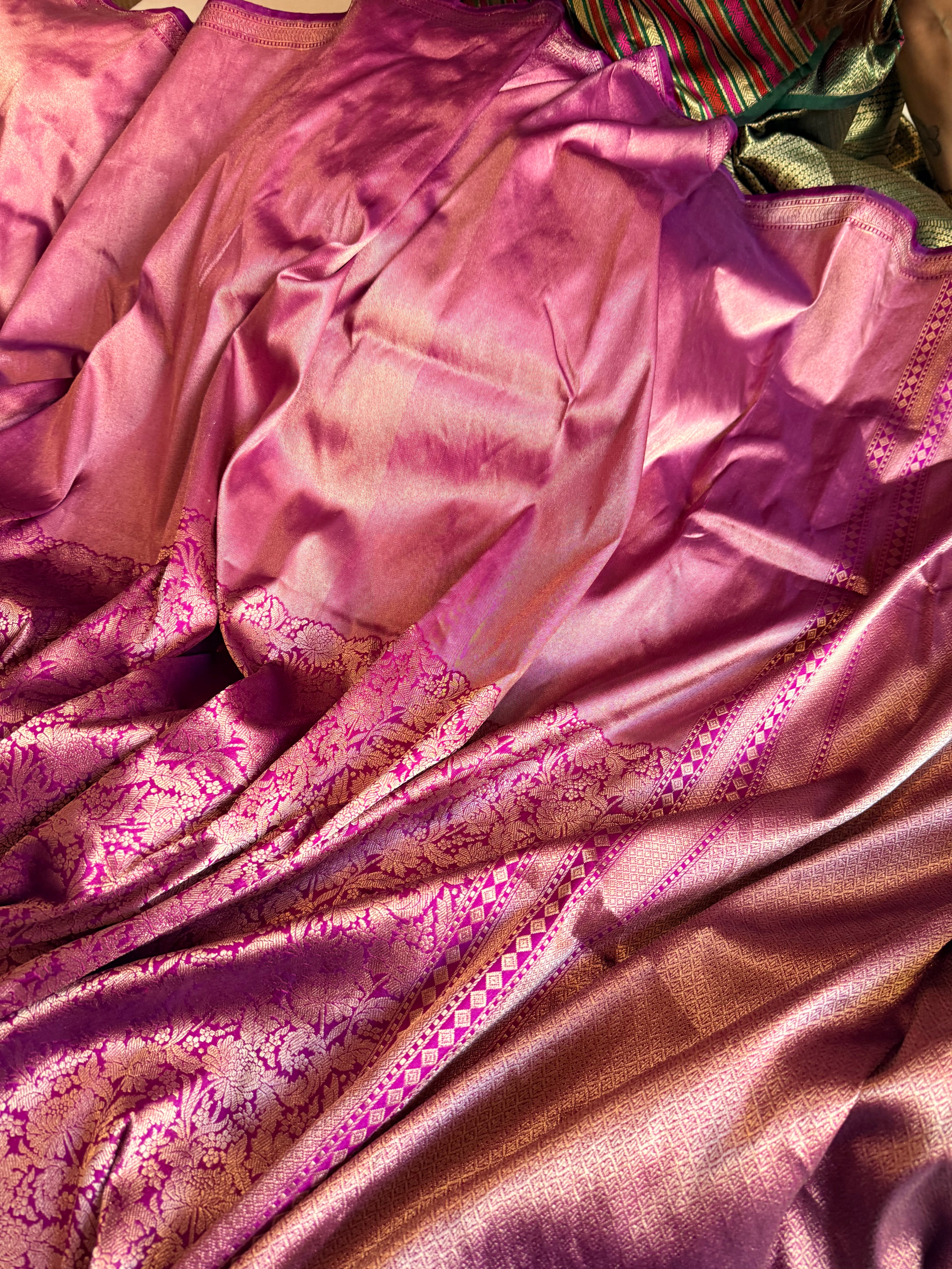 Banarasi katan silk ambose brocade weaving kadhwa handloom saree
