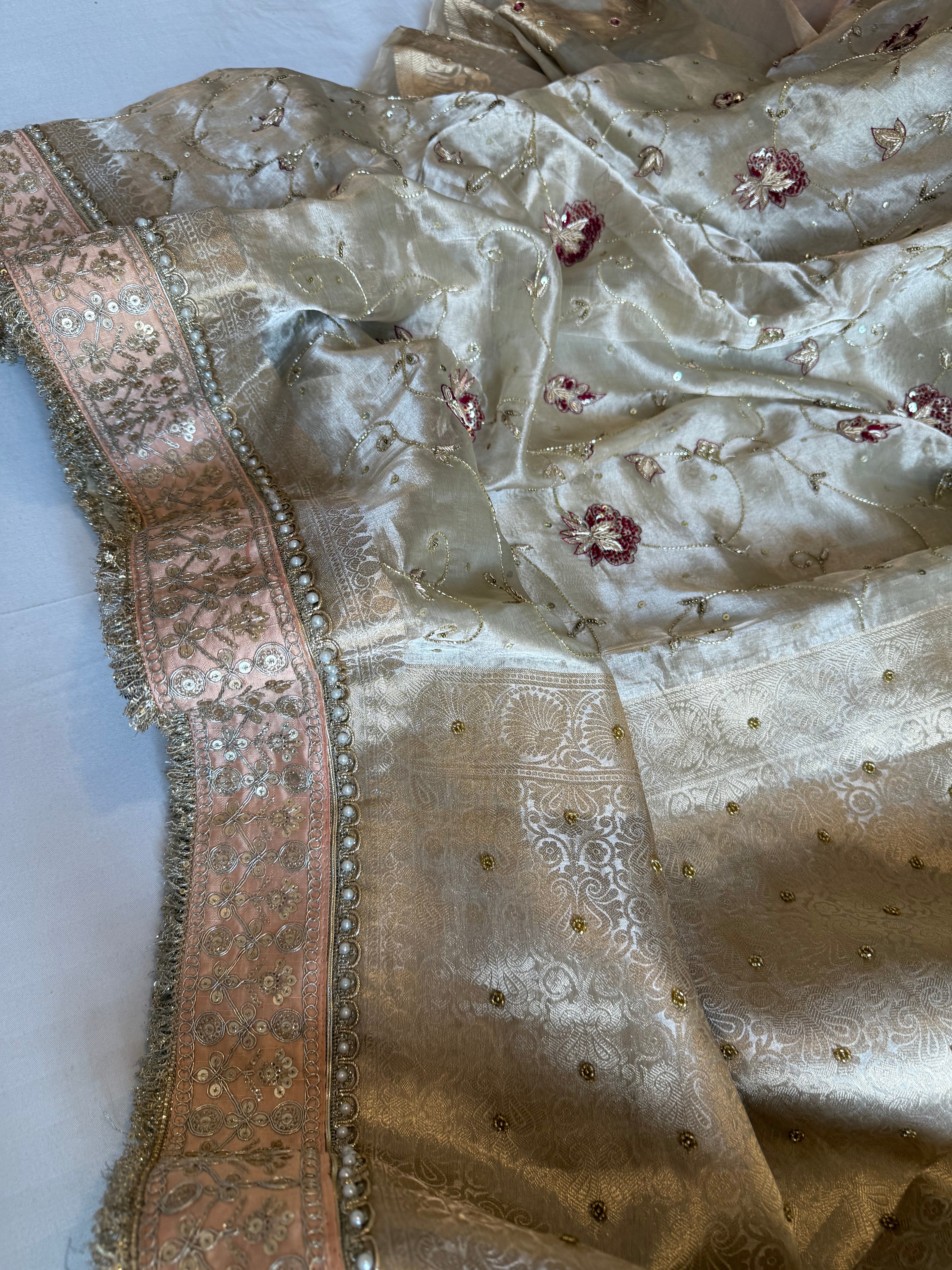 Kutchi inspired “sheesham edit” mirror work and meenakari zardozi hand embroidered sarees