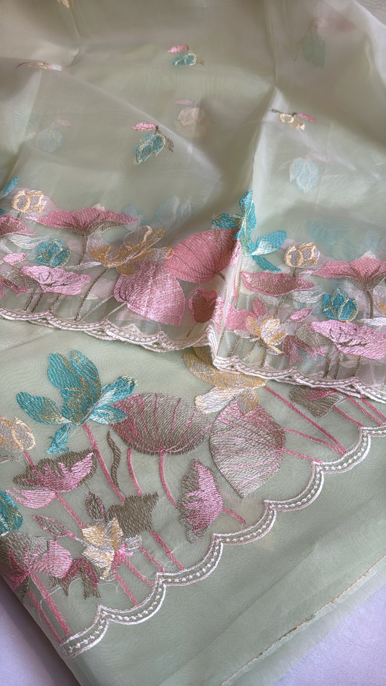 Vivah edit - Mint green meenakari resham kadhwa hand embroidered suit sets