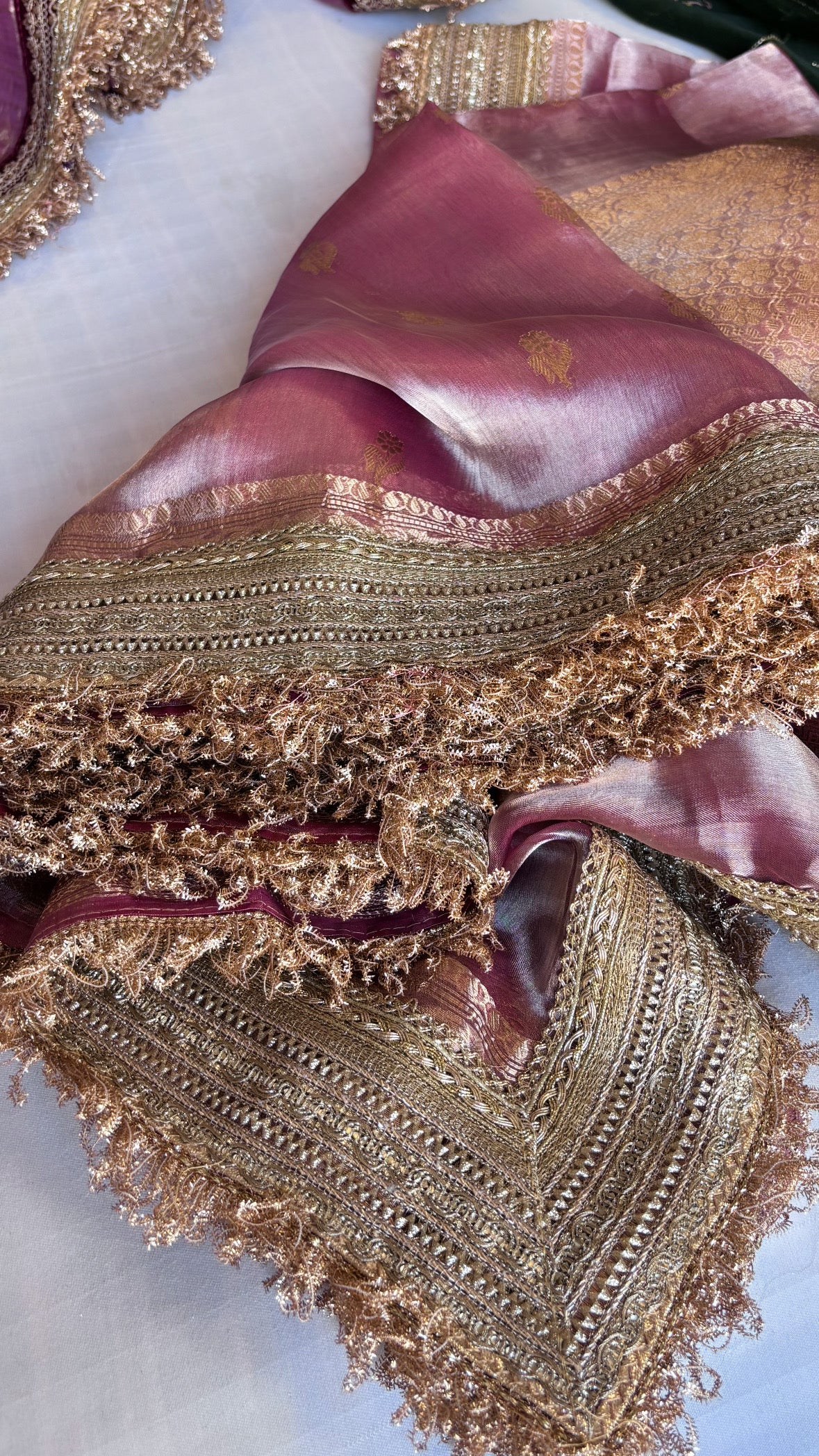 Add Matching Maharani tissue silk duppata as above in the picture ( Note -  Tick the box and add to cart )