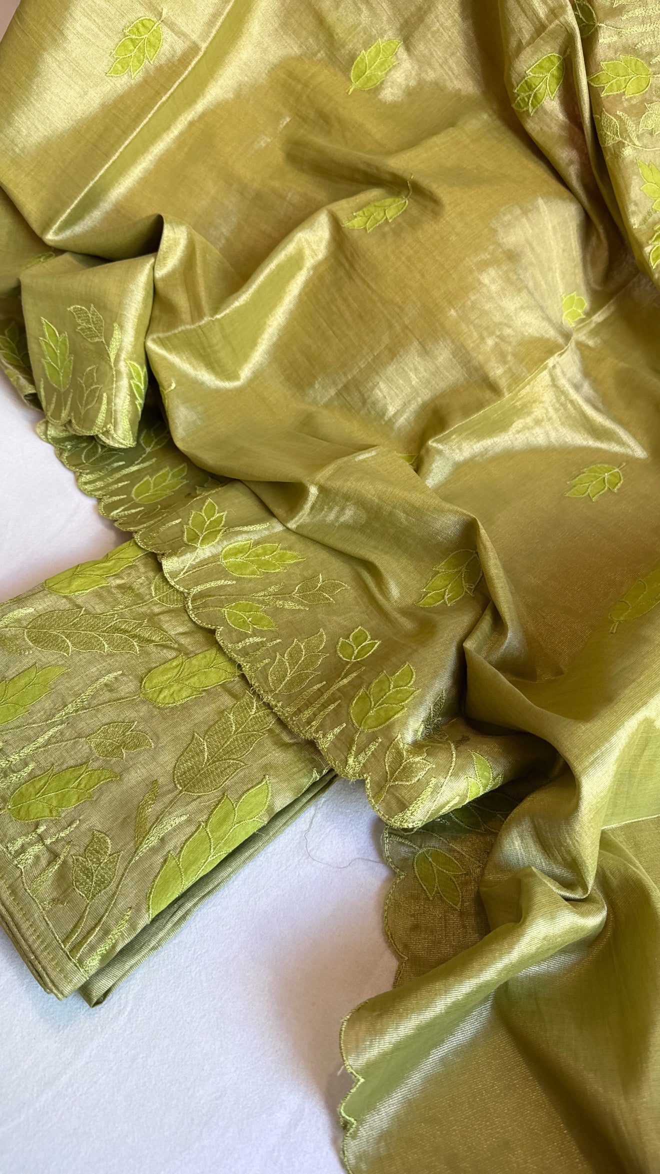 Mul cotton tissue appliqué work suit set