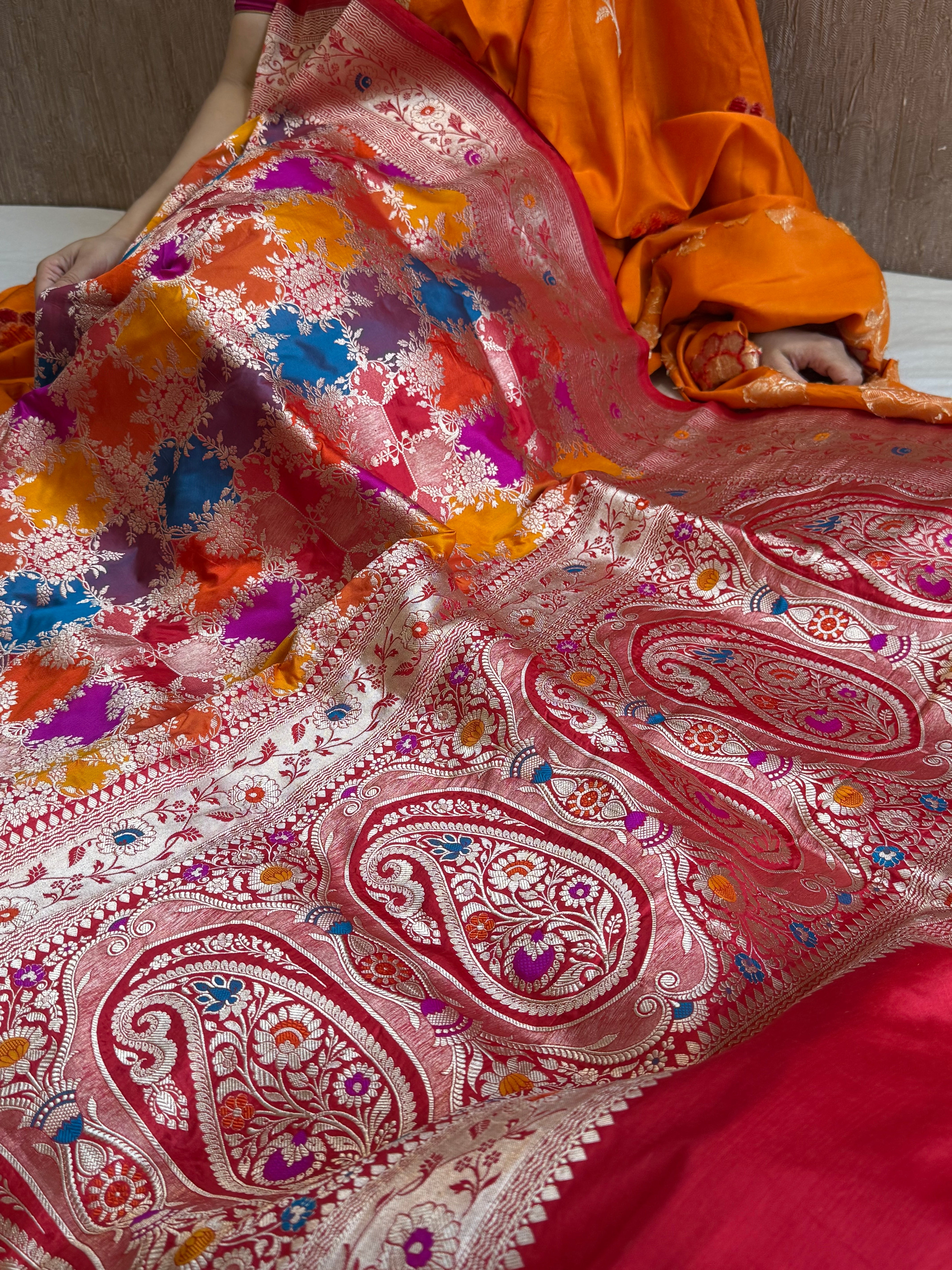 Banarasi traditional katan silk kadhwa rangkaat weaving heritage saree