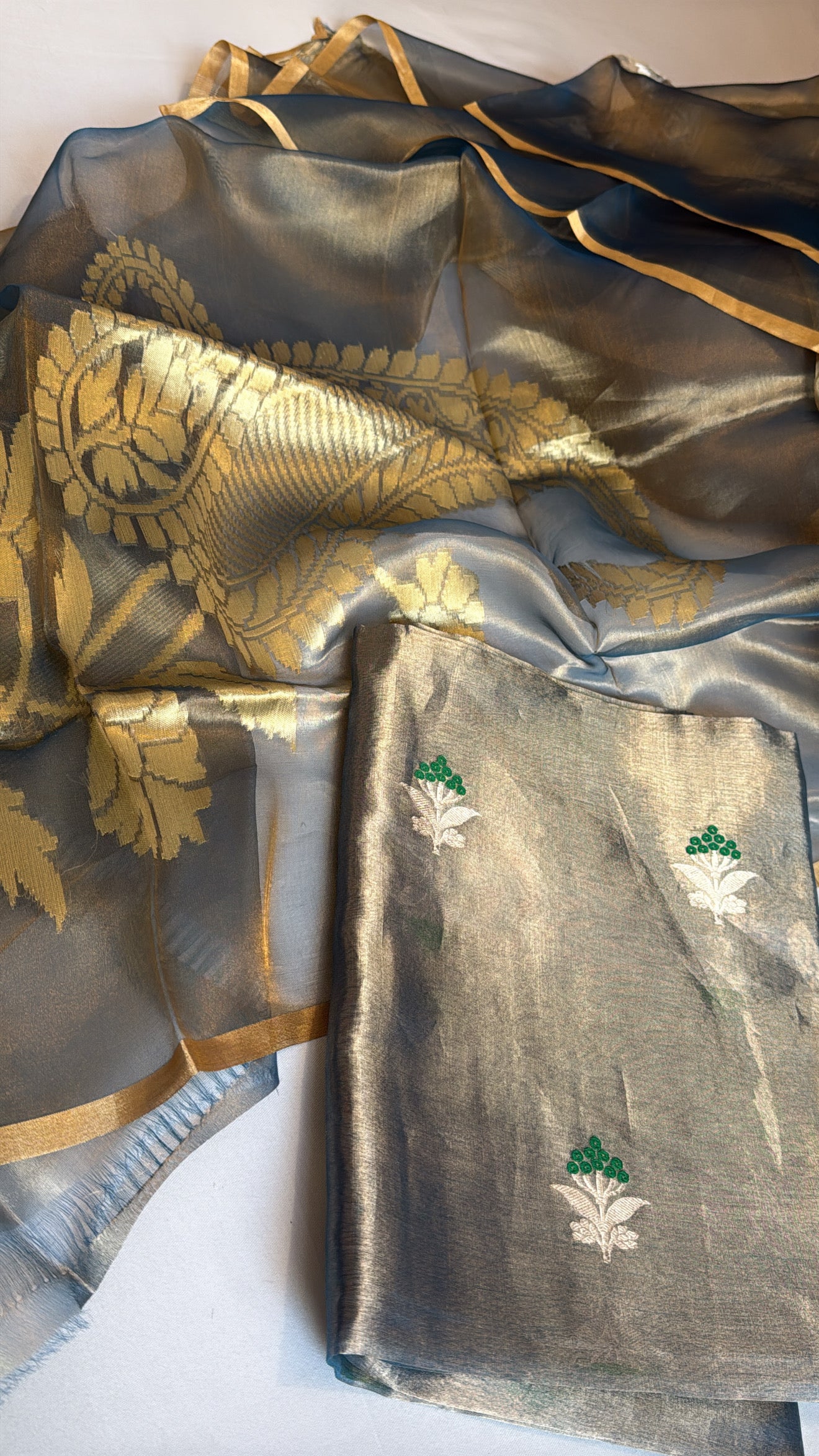 Vivah edit - Persian blue kanjivaram tissue silk meenakari suit sets