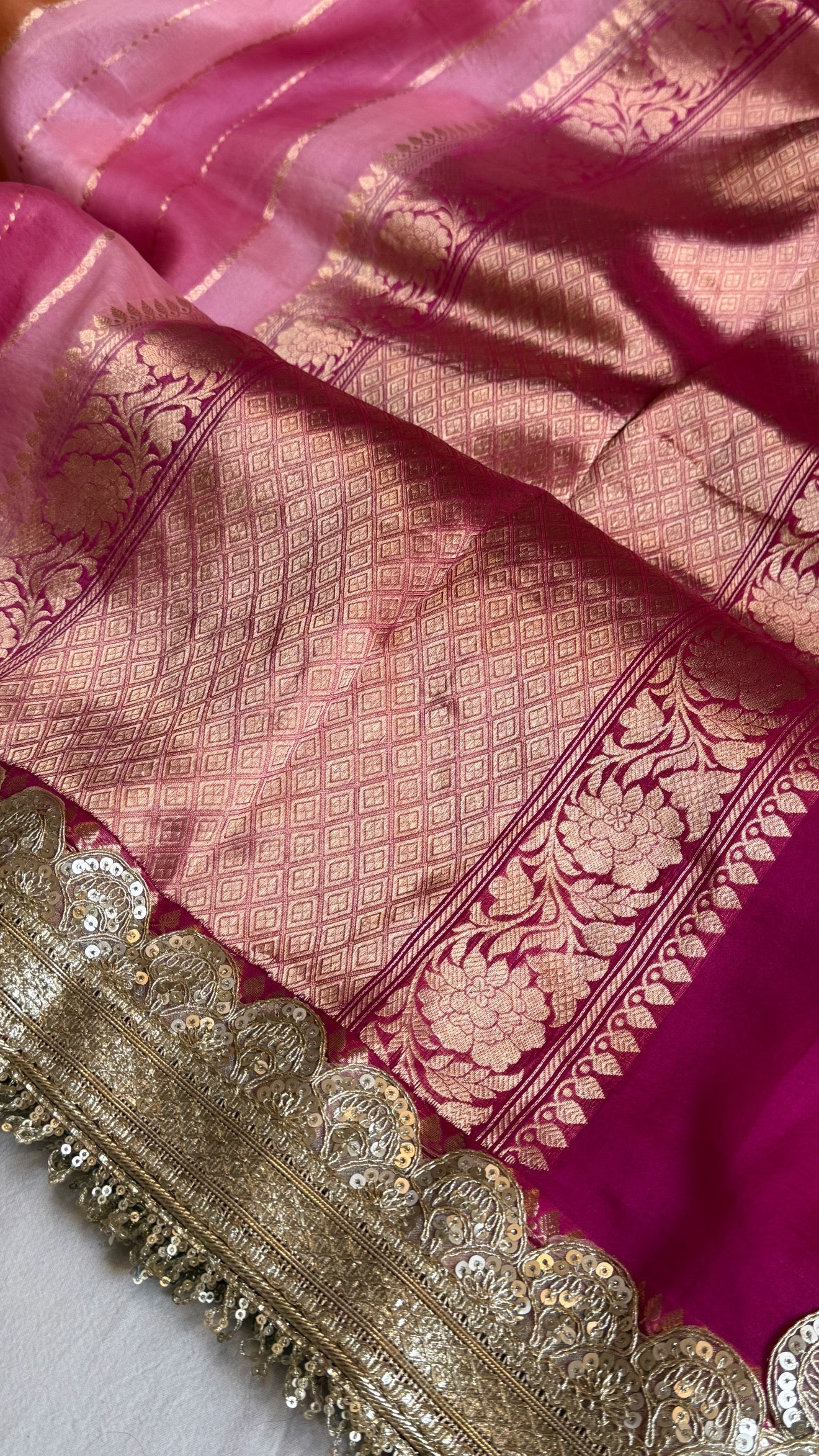 Rangeela edit kora silk striped rangkaat kadhwa weaving saree