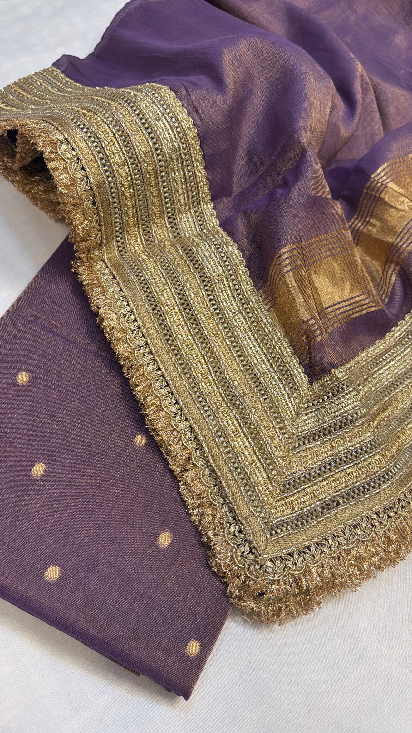 Mul cotton tissue banarasi suit set