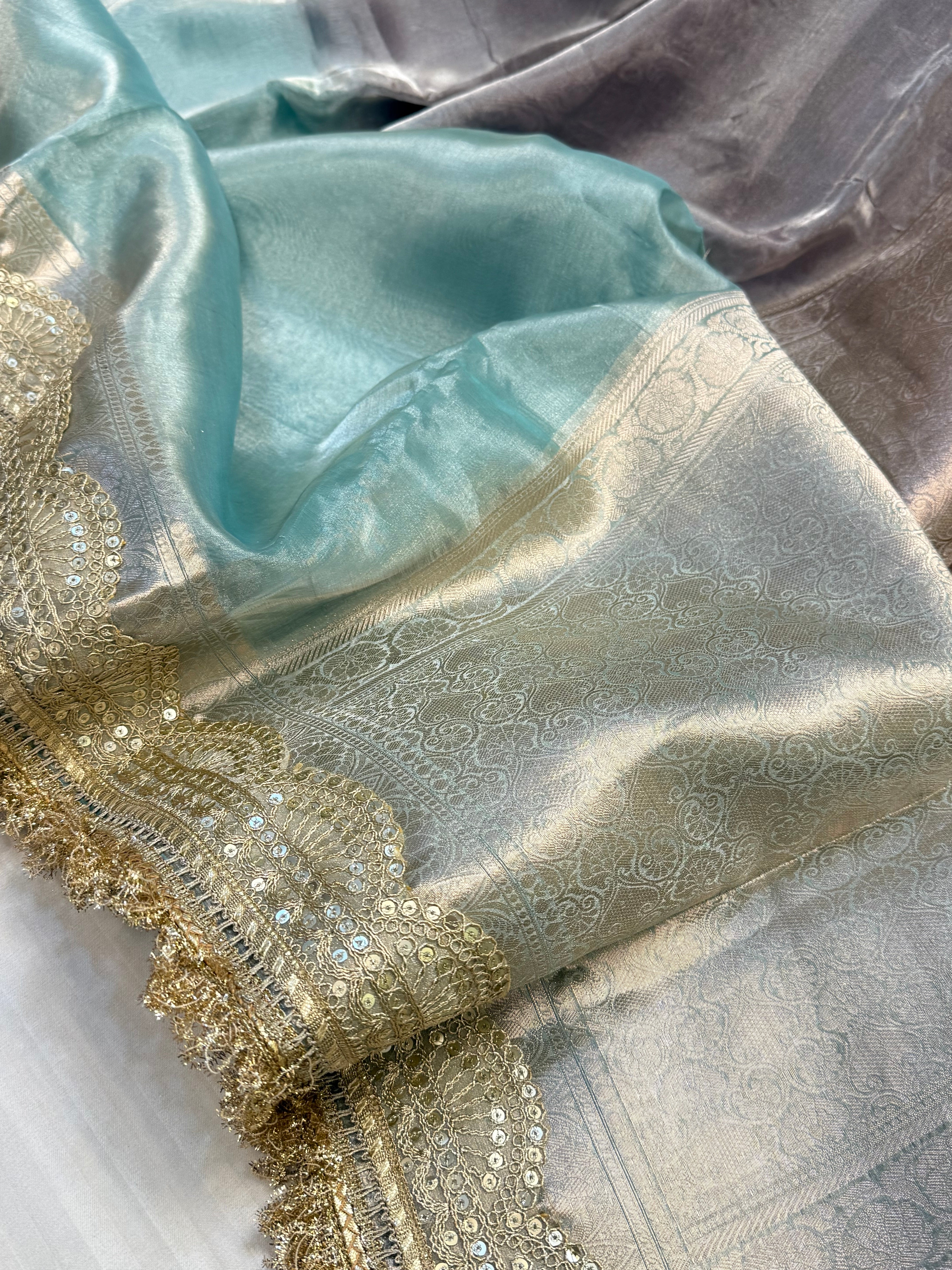 Maharani rang birangi tissue silk shaded multicoloured kadhwa saree