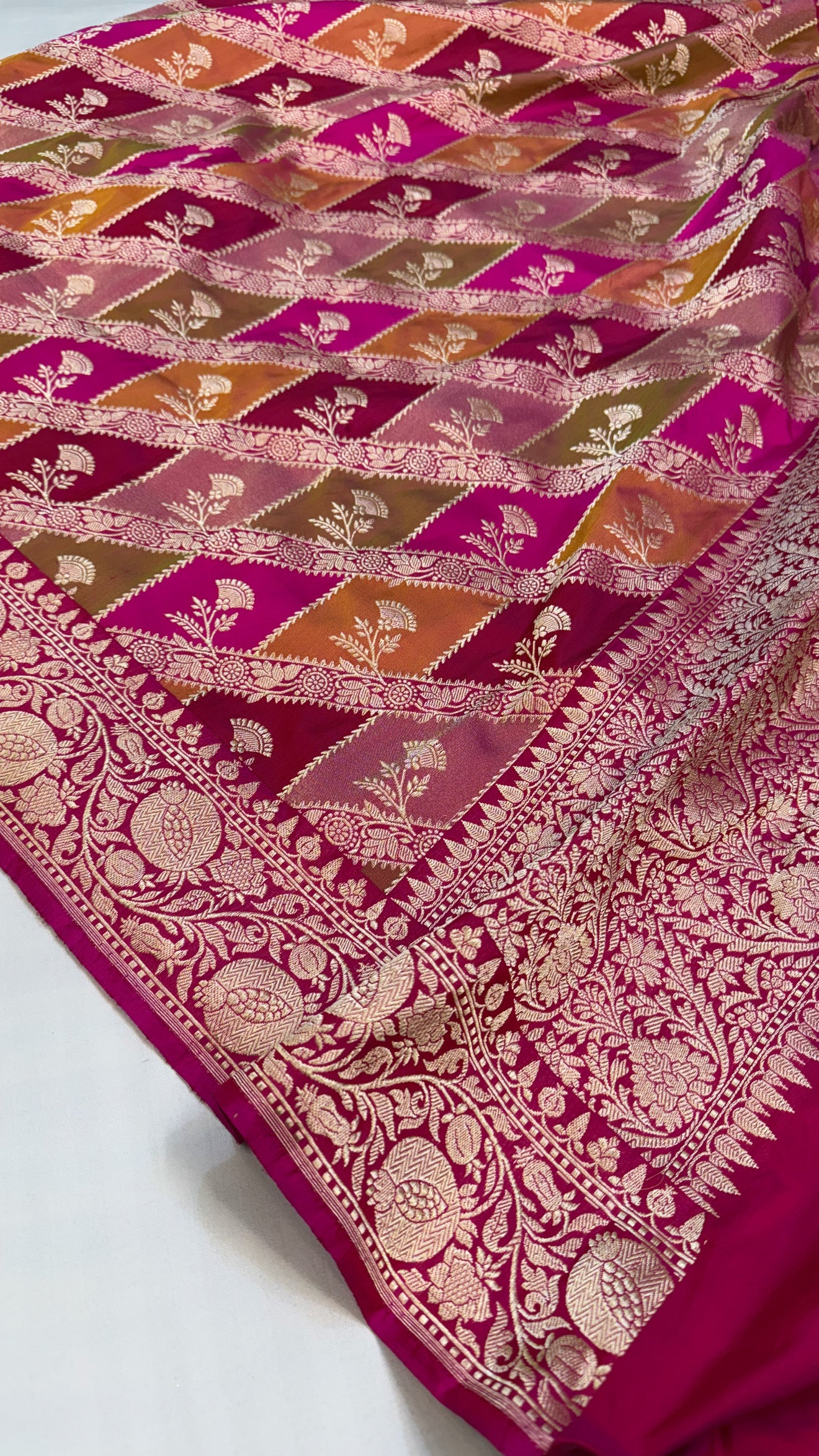 Rangkaat katan silk heavy jaal meenakari duppata