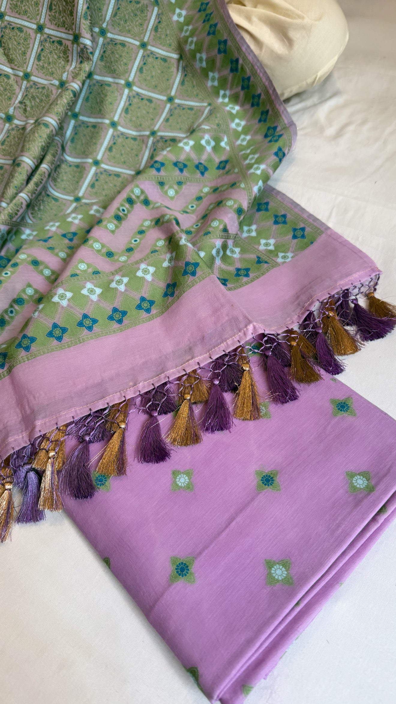 Banarasi cotton resham meenakari suit set