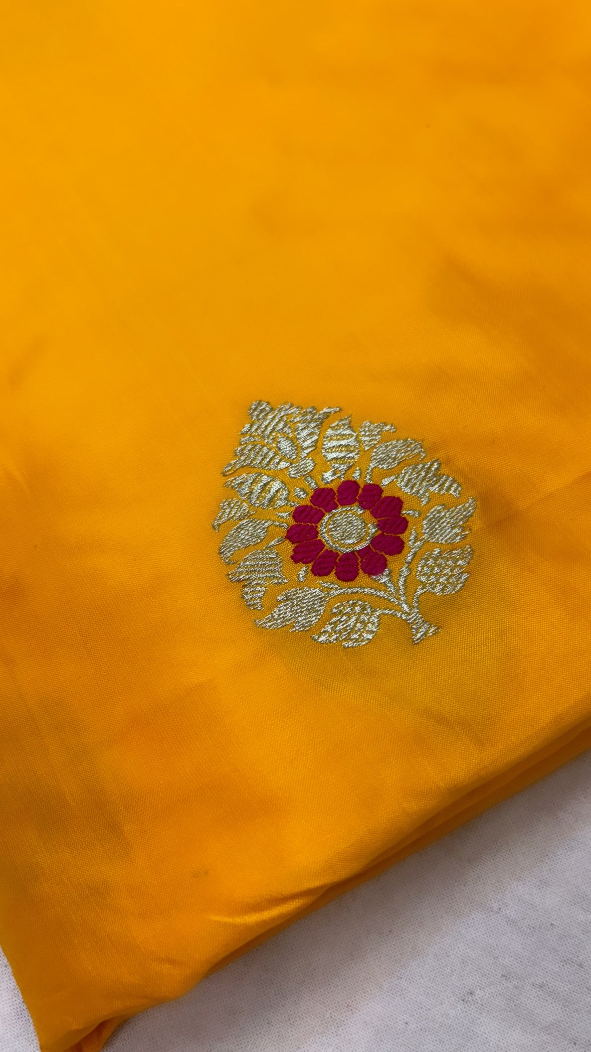 Golden yellow katan silk meenedar