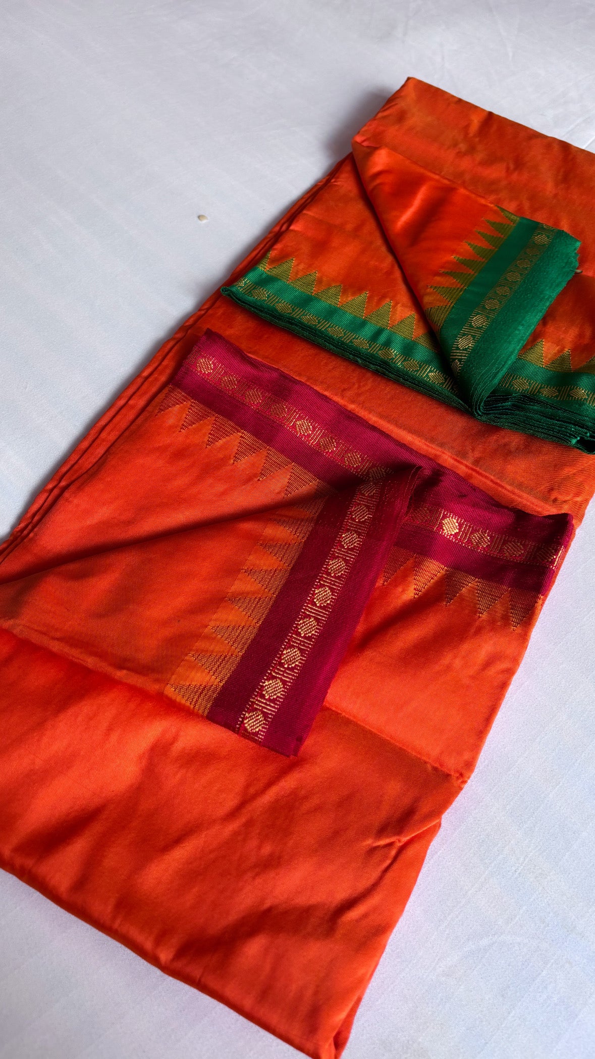 Dada’s special kesari orange dhoti duppata set for men