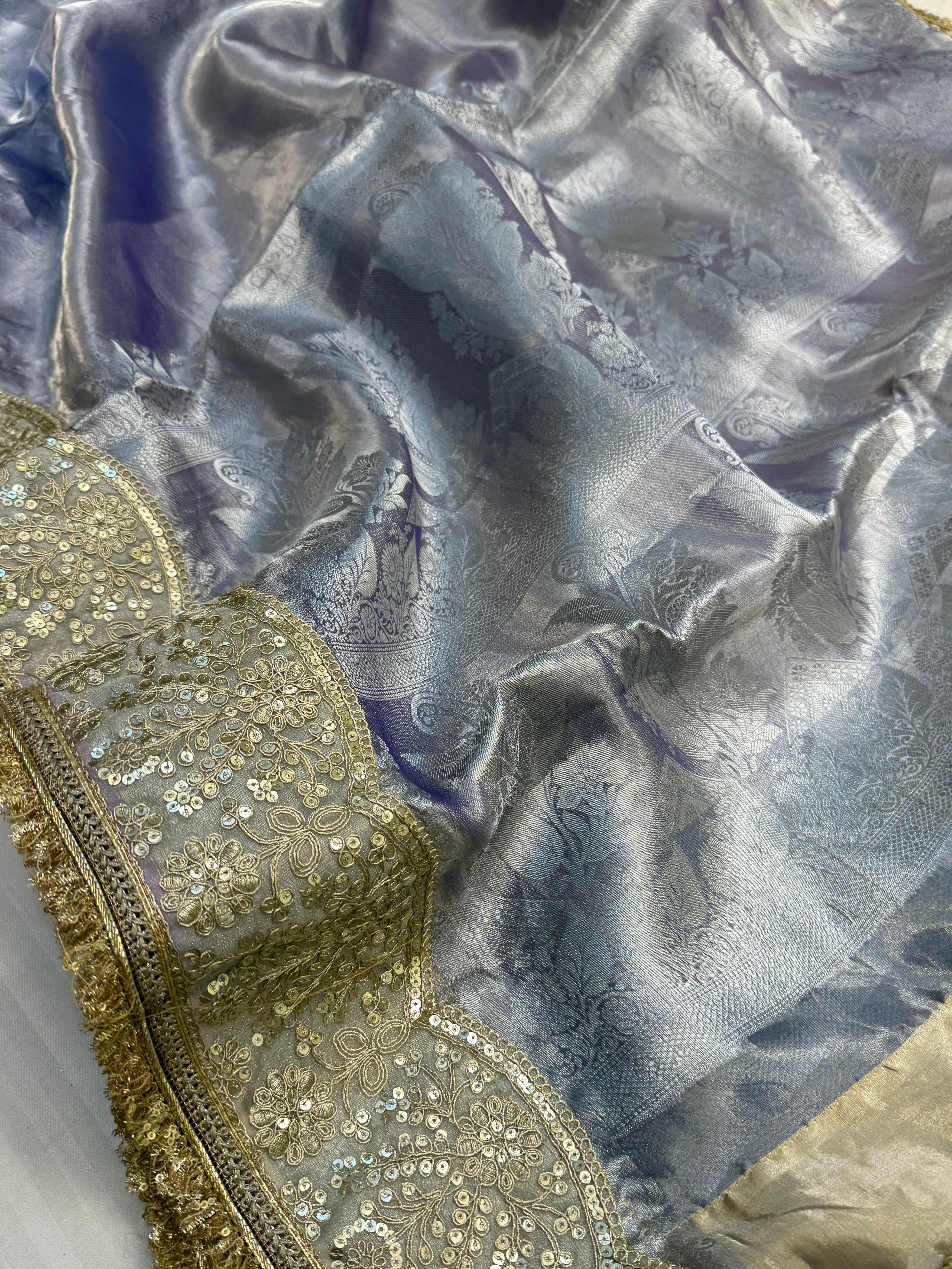 Maharani rang birangi tissue silk shaded multicoloured kadhwa saree