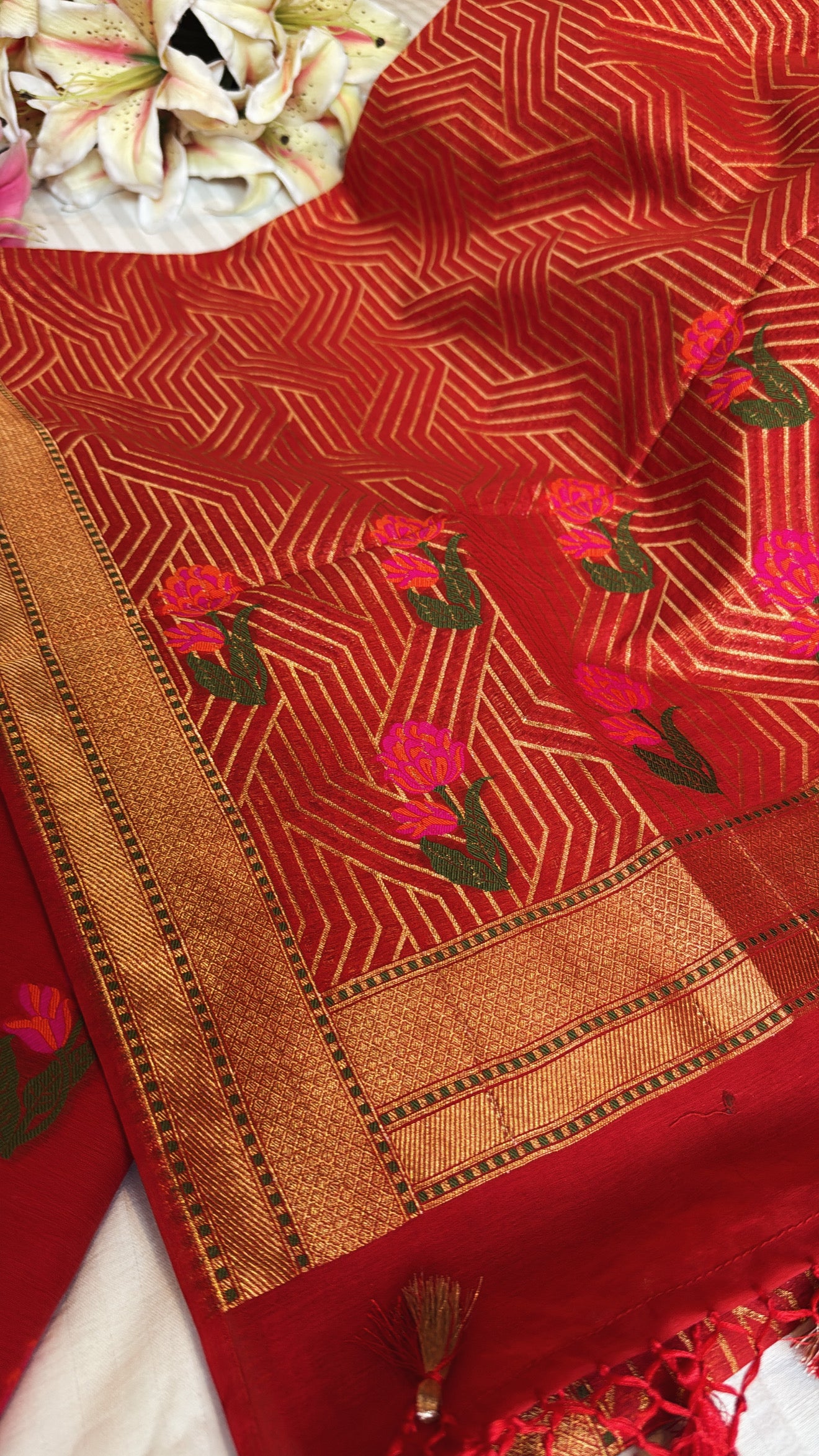 Banarasi cotton silk kadhwa meenakari suit set