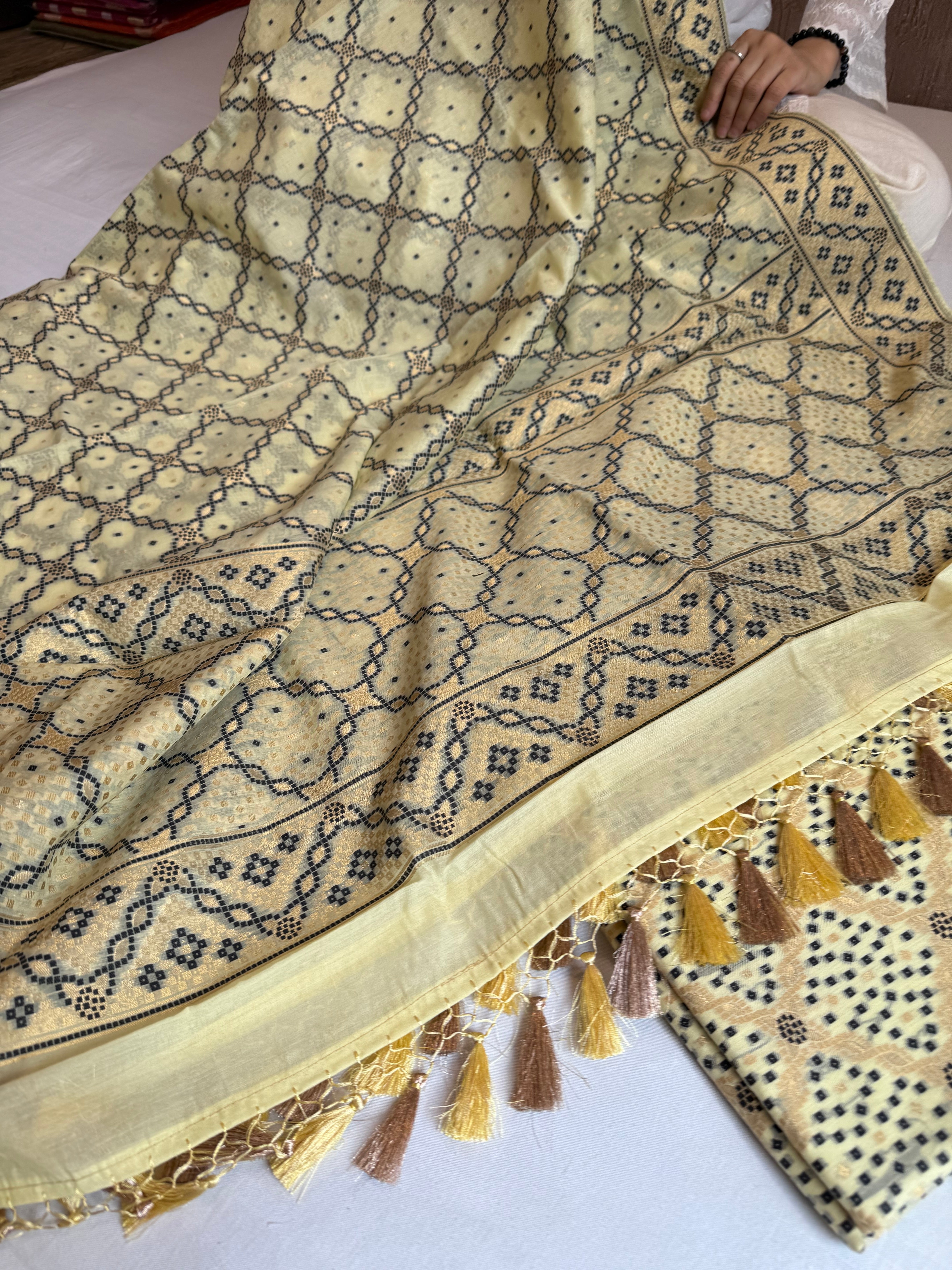 Banarasi cotton resham meenakari suit set