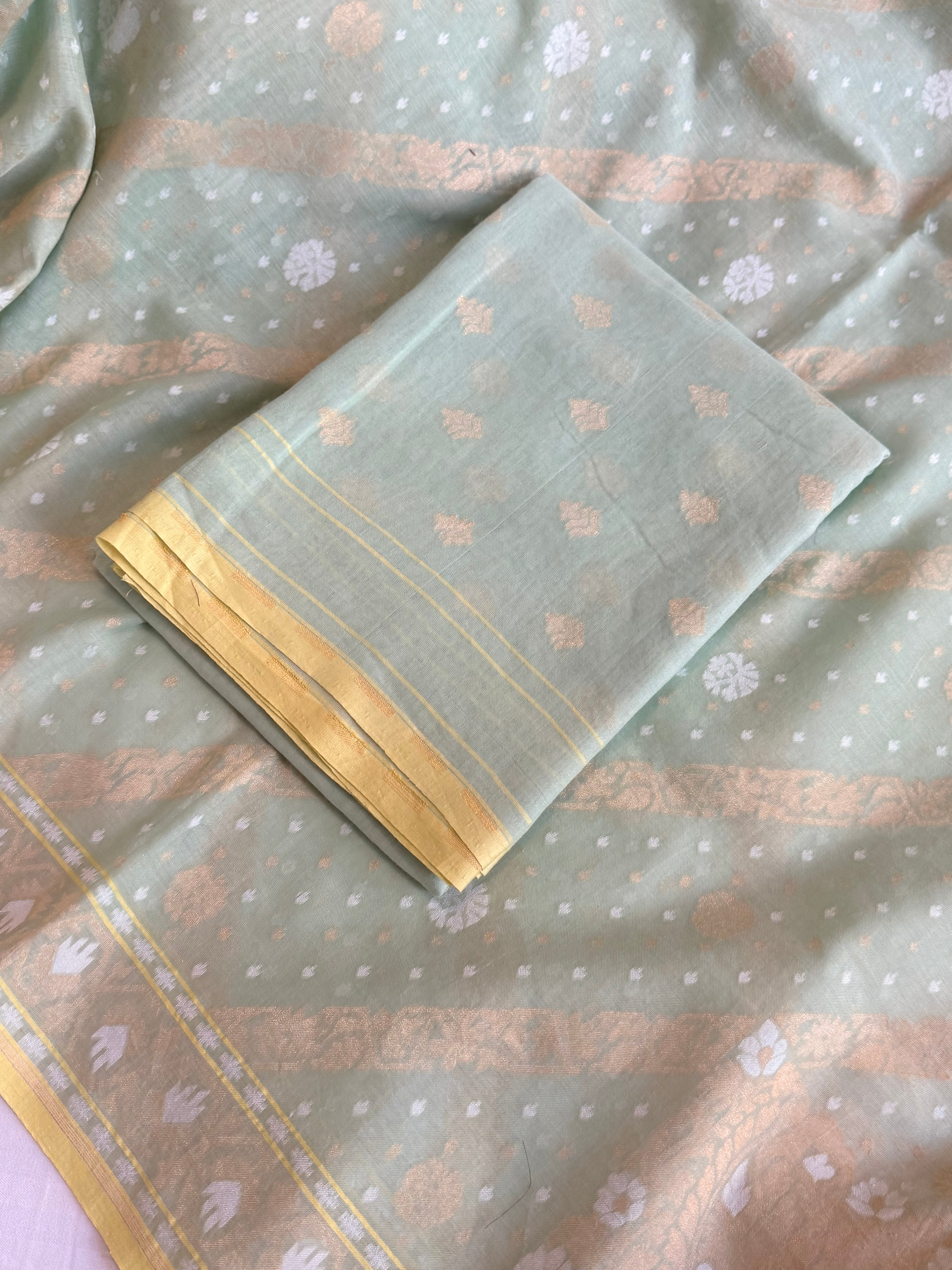 Iktara jamdani kadhwa sona rupa weaving banarasi mul cotton suit set