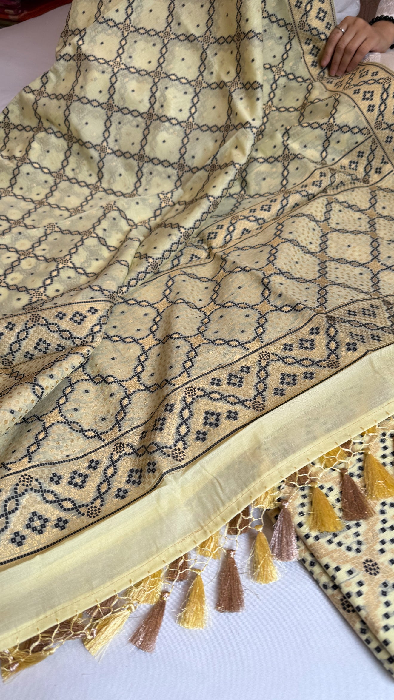 Banarasi cotton resham meenakari suit set