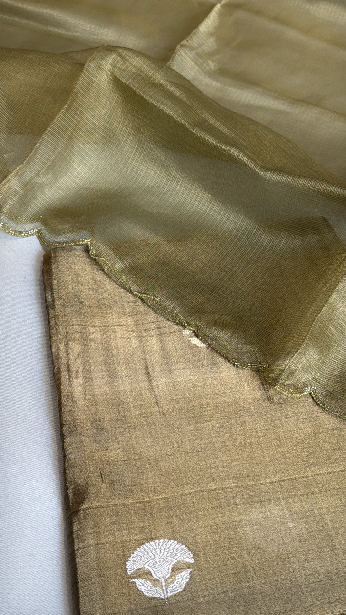 Vivah edit - Sage green tissue silk kadhwa buti suit sets