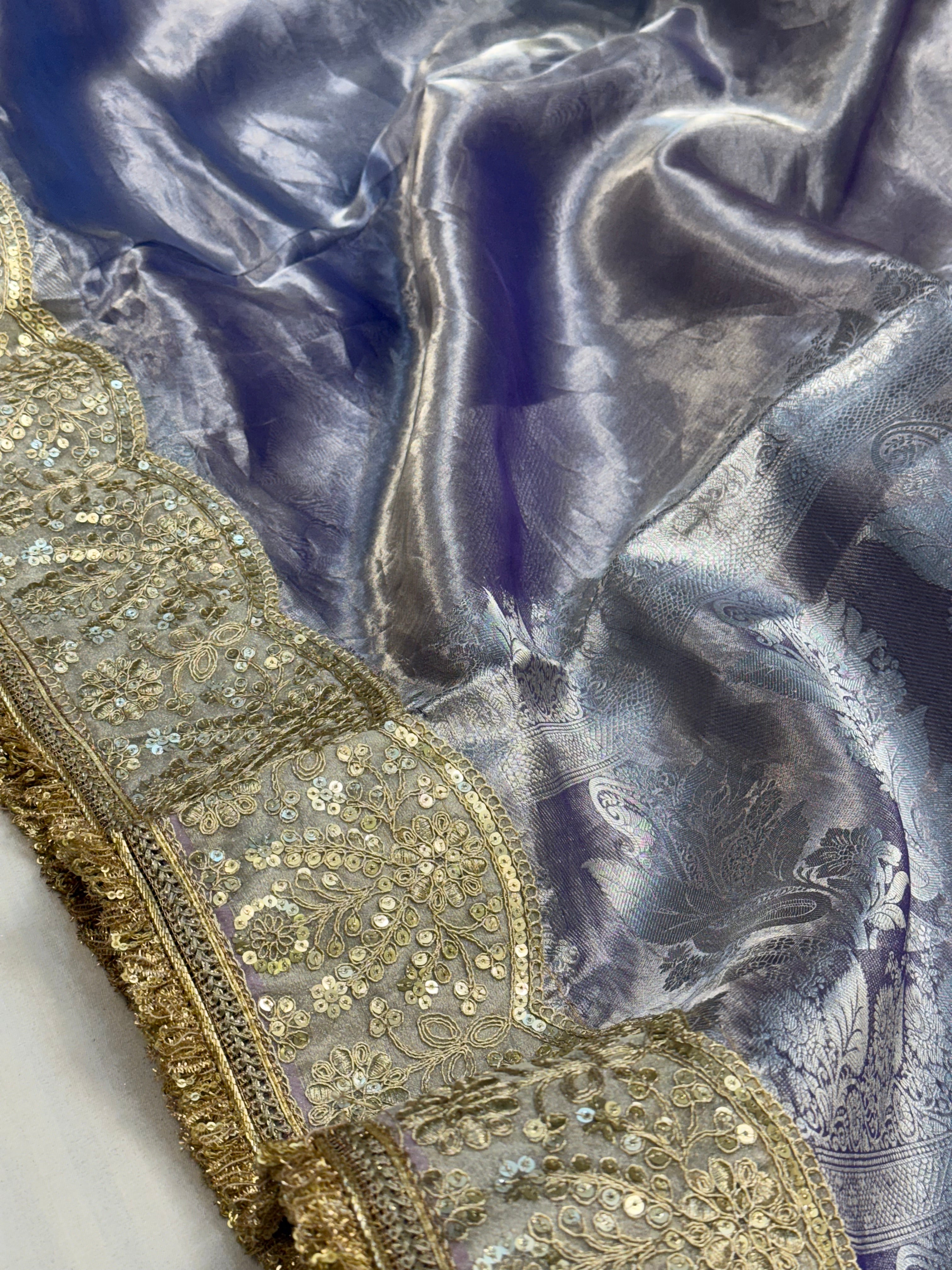 Maharani rang birangi tissue silk shaded multicoloured kadhwa saree