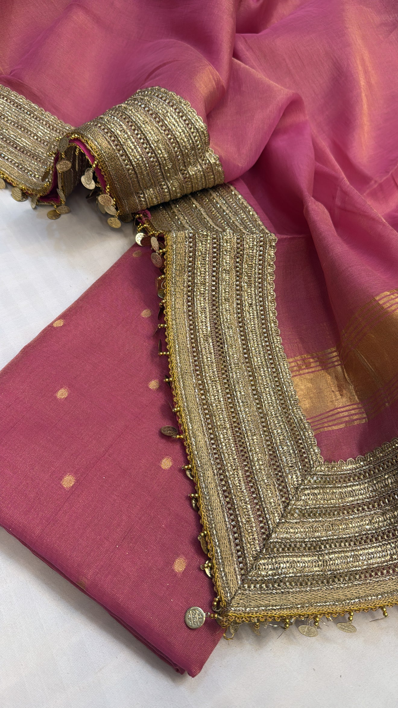 Mul cotton tissue banarasi suit set