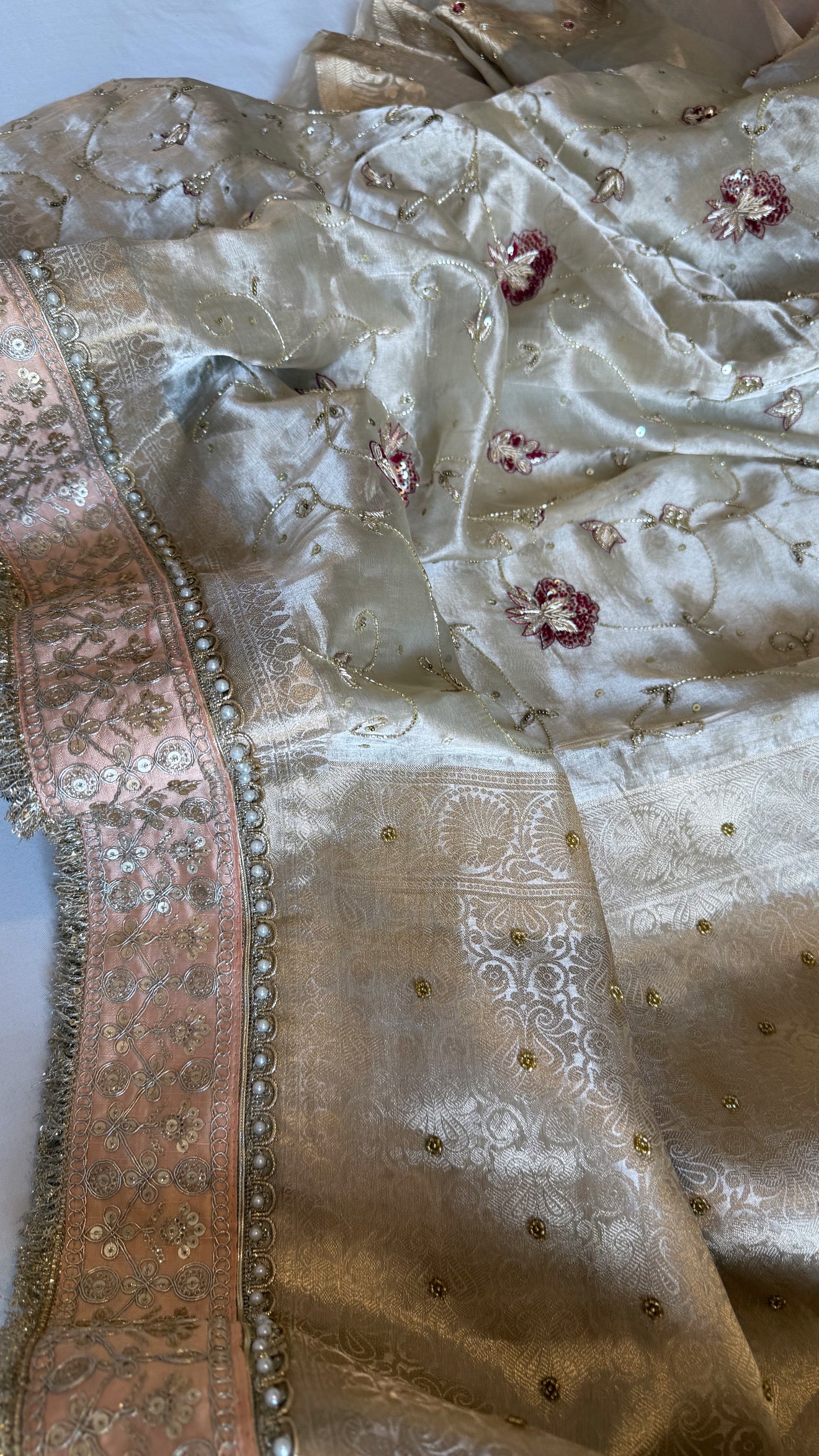 Kutchi inspired “sheesham edit” mirror work and meenakari zardozi hand embroidered sarees