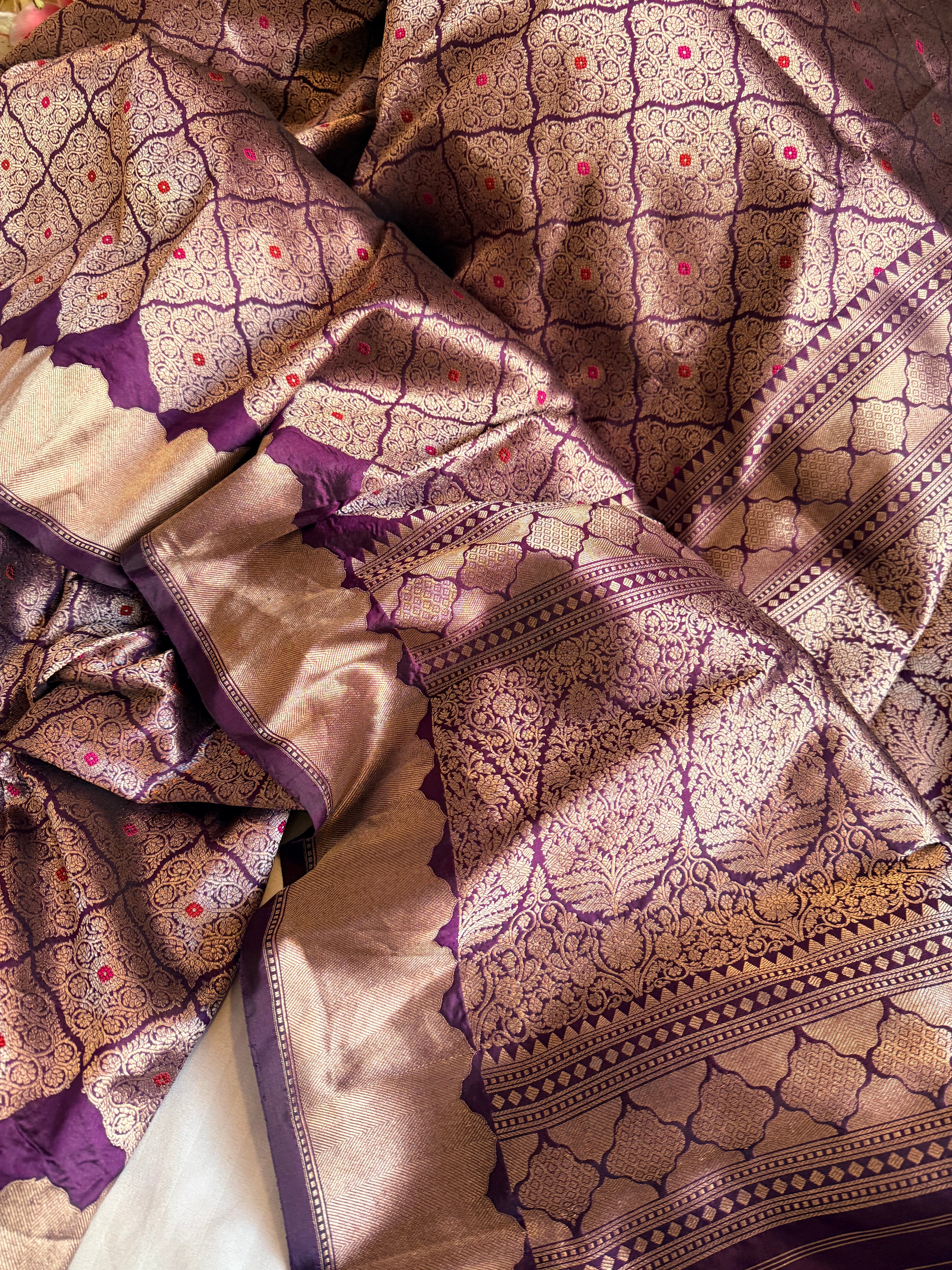 Banarasi katan silk ambose brocade weaving kadhwa handloom saree