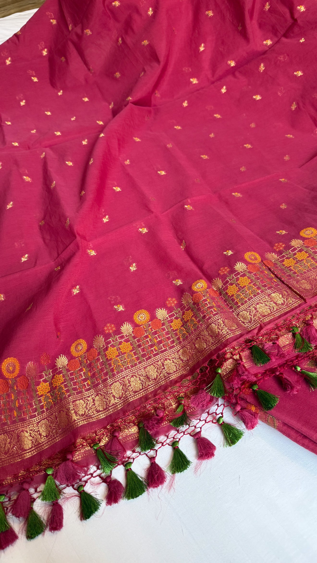 Banarasi cotton resham meenakari suit set