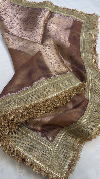 Maharani antique bronze tissue silk saree